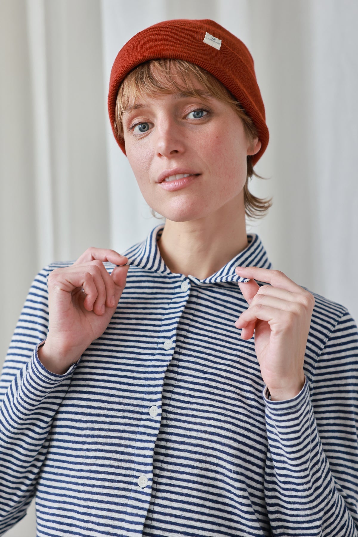 TWOTHIRDS Shirt Tokunoshima Navy Stripes