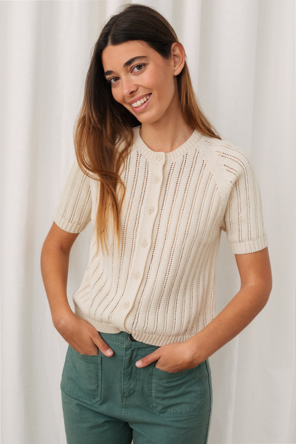 TWOTHIRDS womens vegan Top Inishmaan Ecru