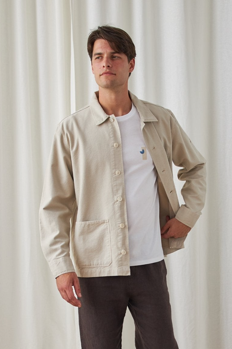 Image of TWOTHIRDS mannen vegan Overshirt Blanca Feather Grey