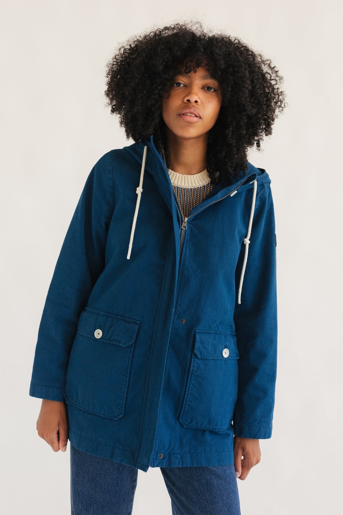 Image of TWOTHIRDS dames vegan Jas Beaumont Blauw