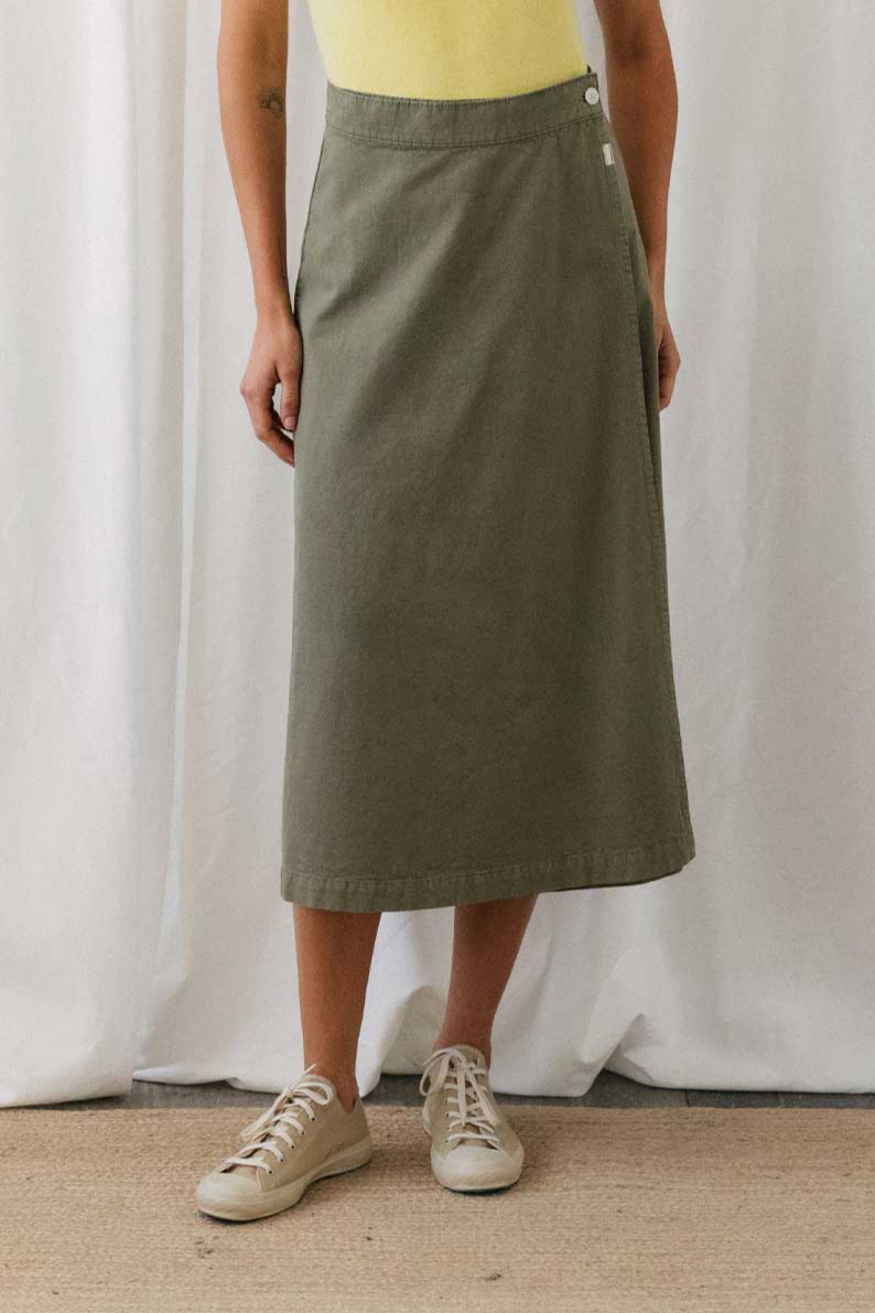 TWOTHIRDS Damen vegan Rock Aspo Light Khaki