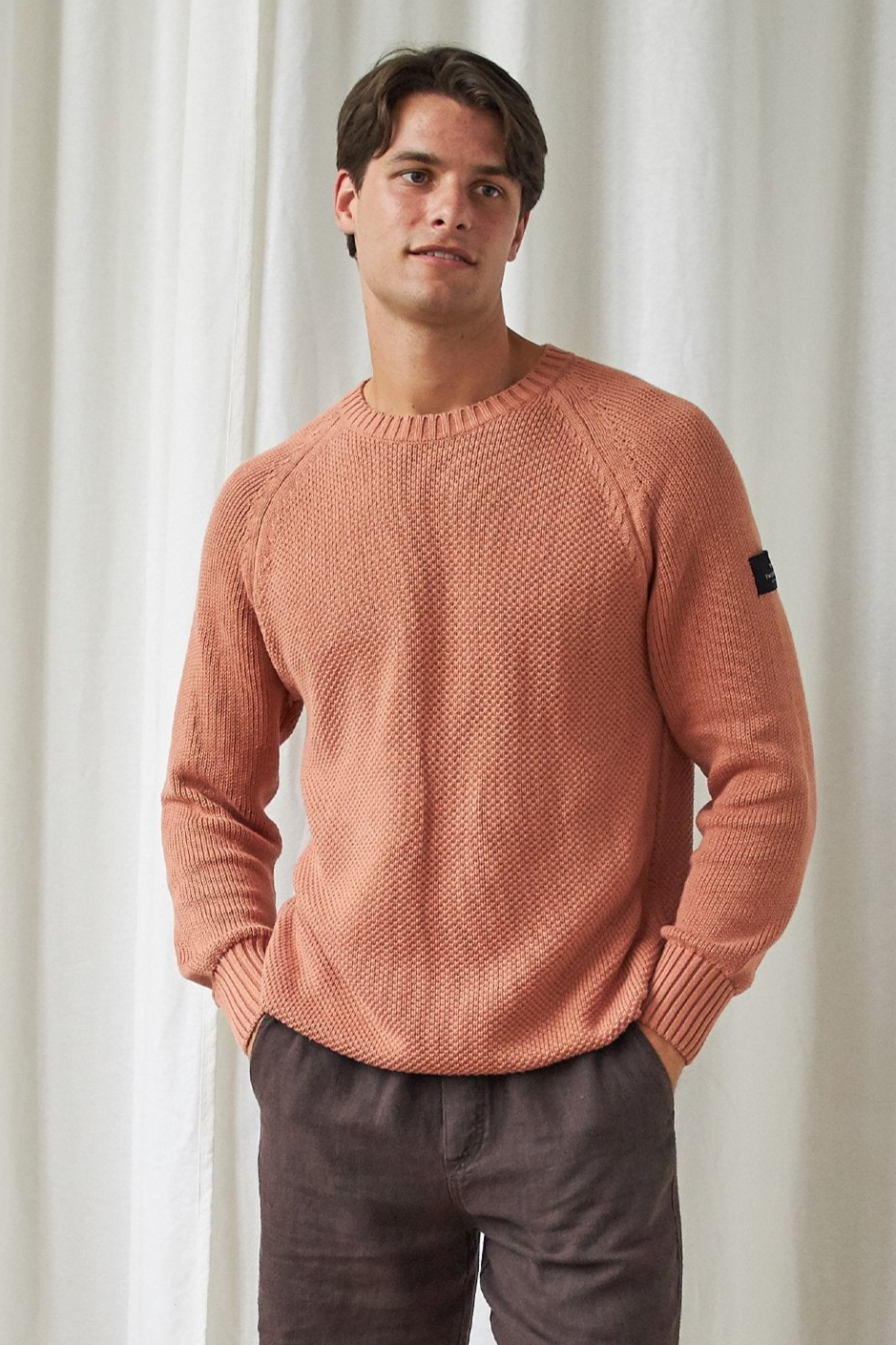 TWOTHIRDS Herren vegan Pullover Tortuga Ziegelrosa