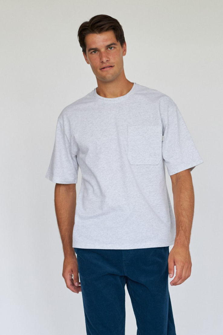 108218 - Herren vegan T-Shirt Erith Hellgrau Melange