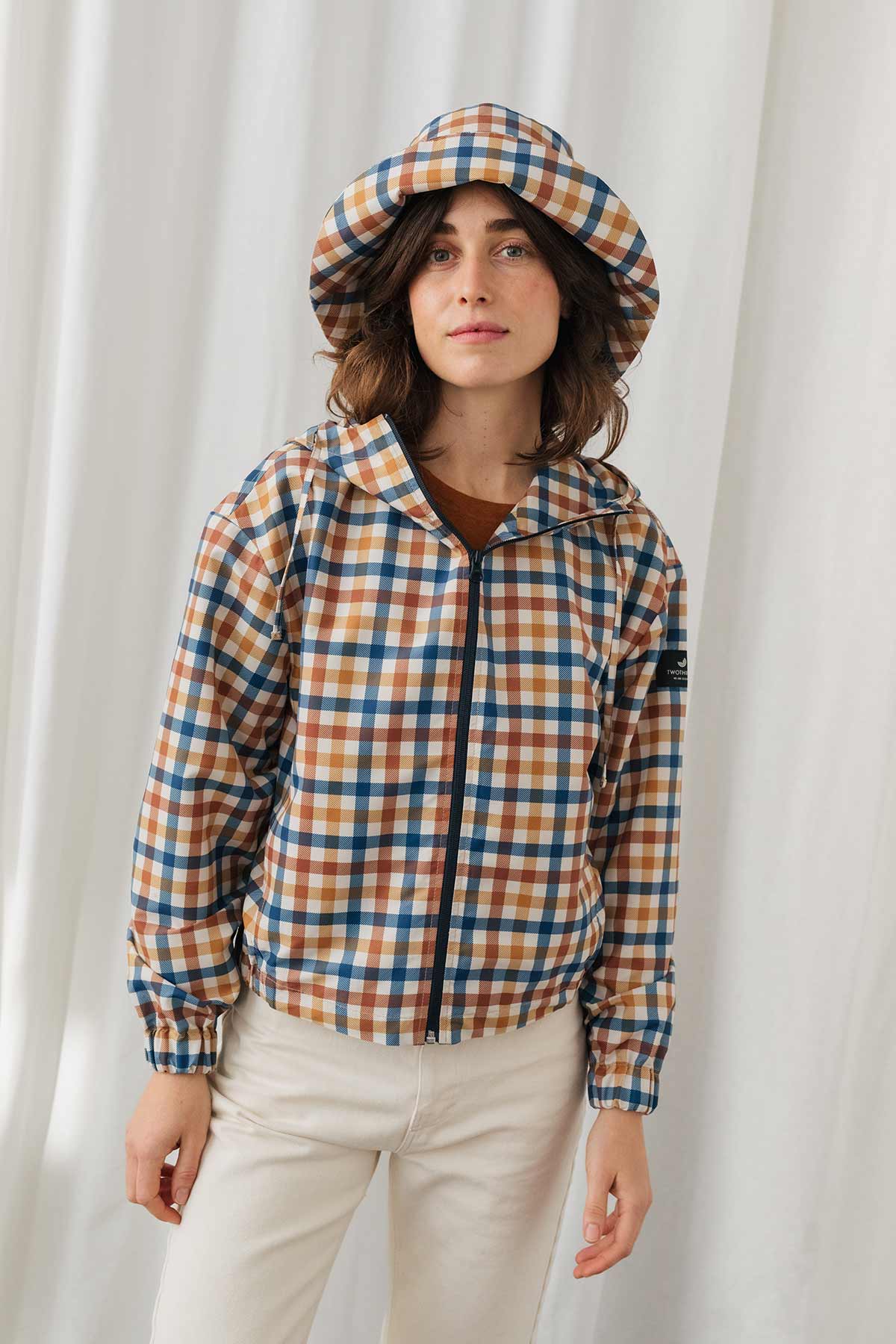 Image of TWOTHIRDS dames vegan Jas Honalo Multicolor Vichy