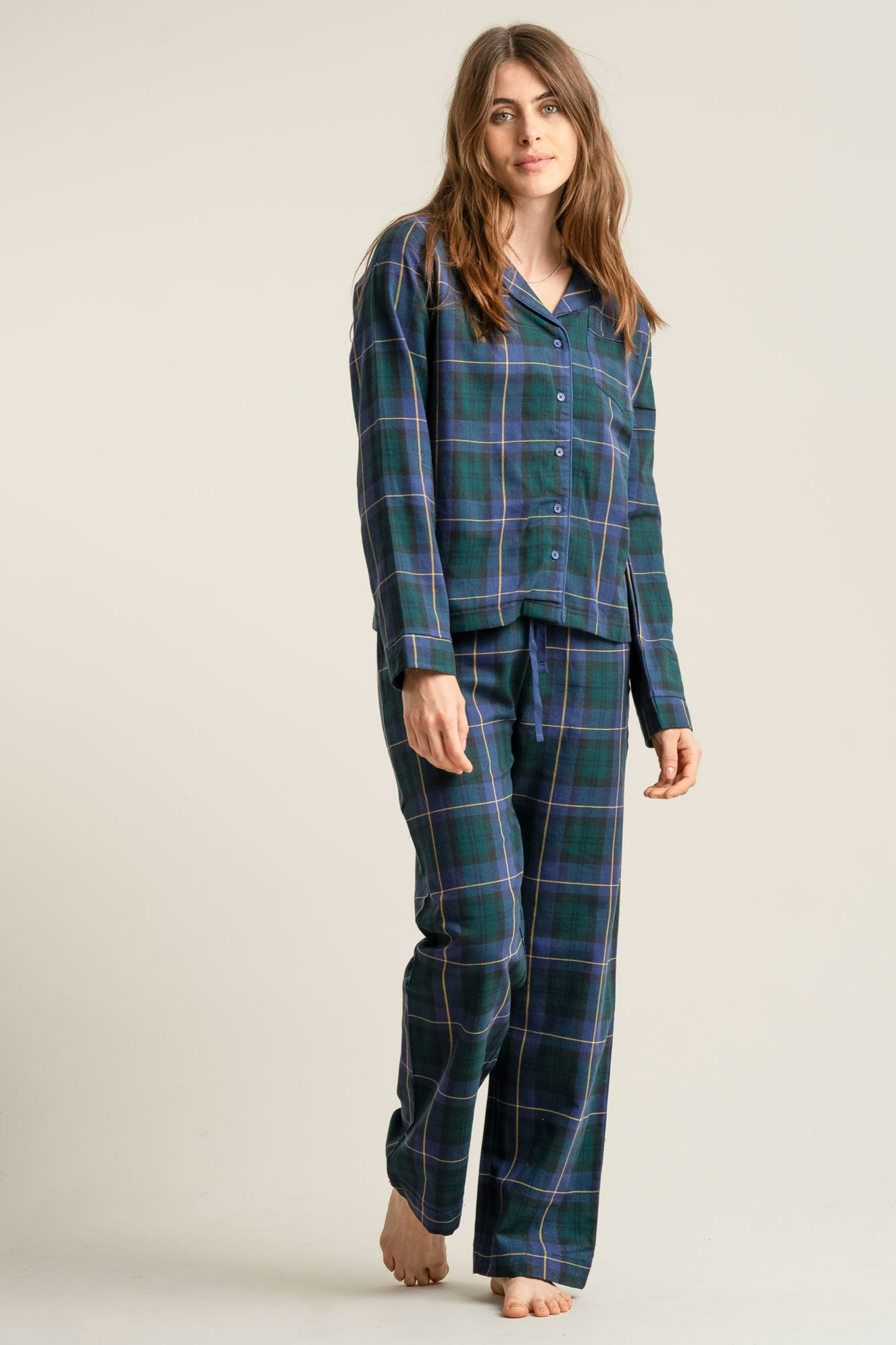 Image of KOMODO dames vegan Pyjamaset Jim Jam Horloge Zwart