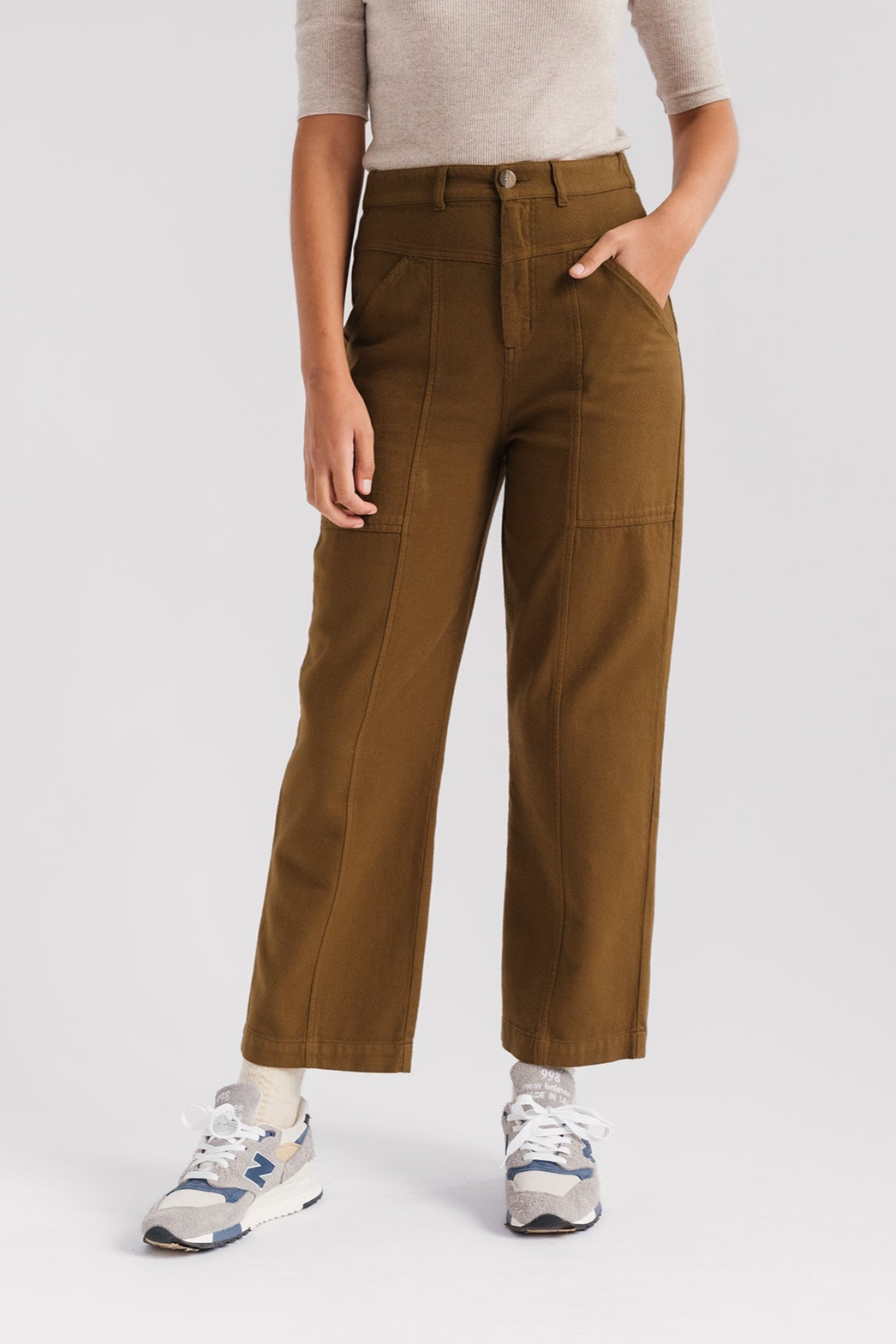 Image of TWOTHIRDS dames vegan Broek Luhme Dusty Ochre