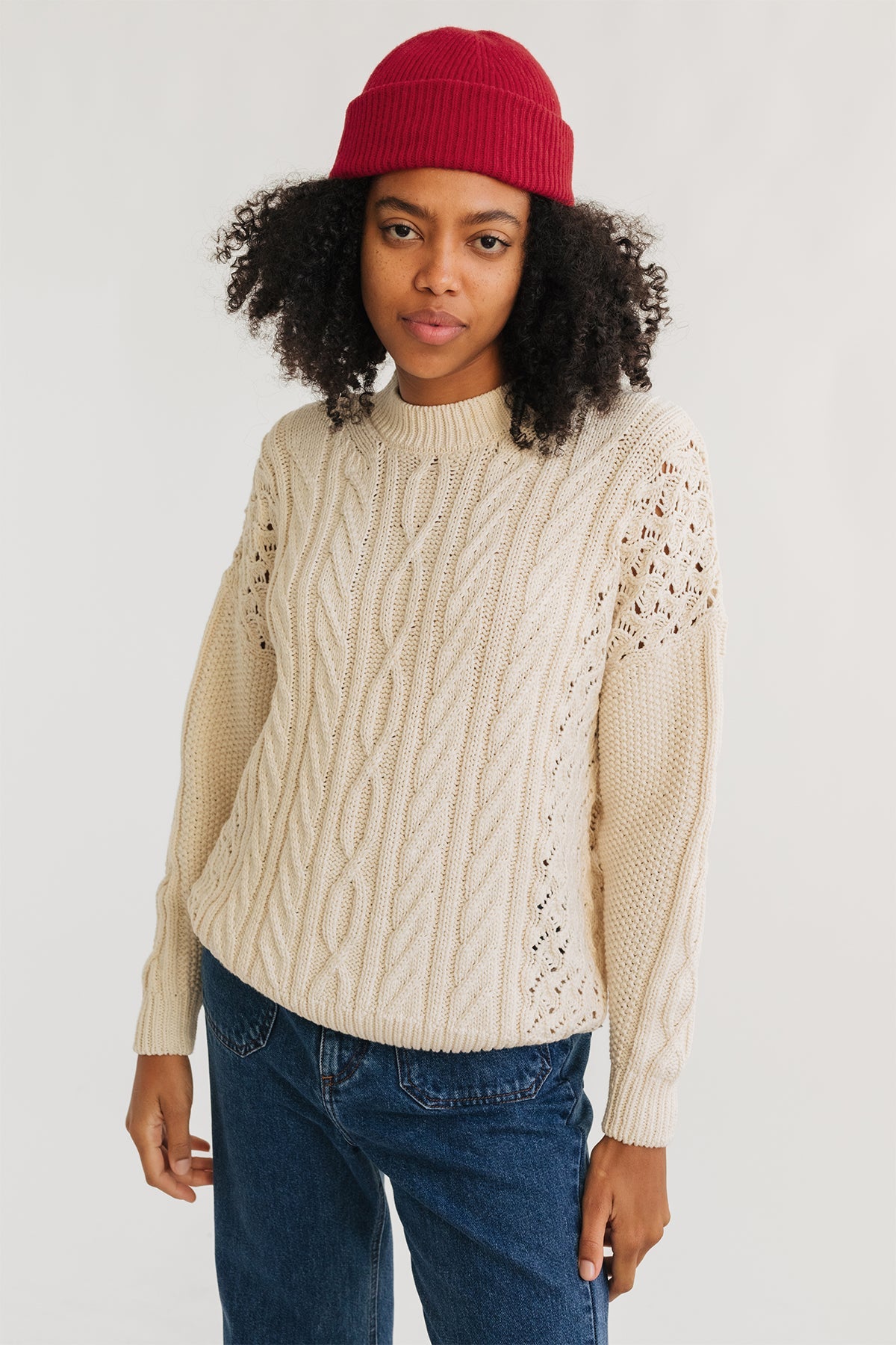 Image of TWOTHIRDS dames vegan Trui Greencastle Knit Ecru
