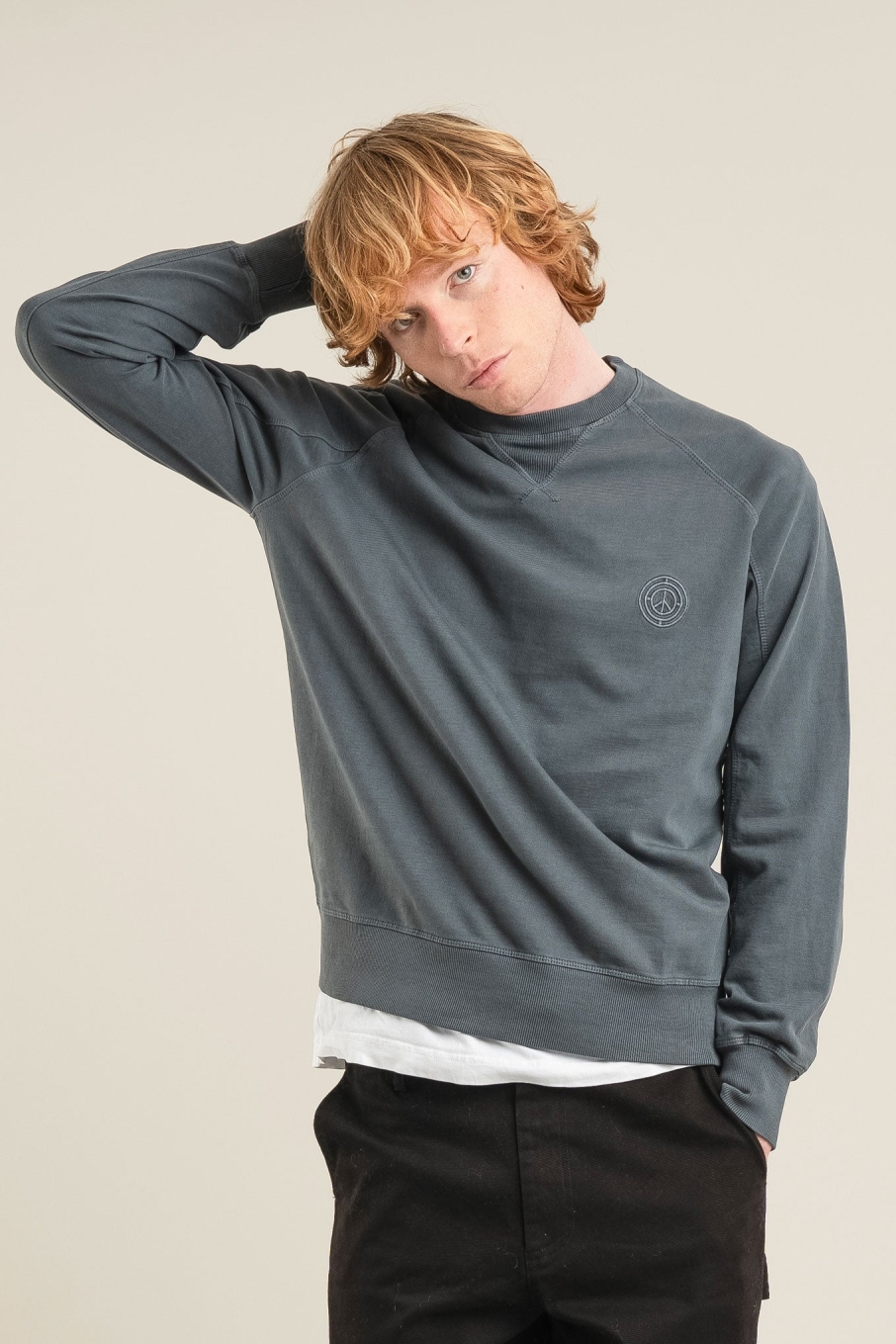 KOMODO Herren vegan Sweatshirt Anton Washed Schwarz