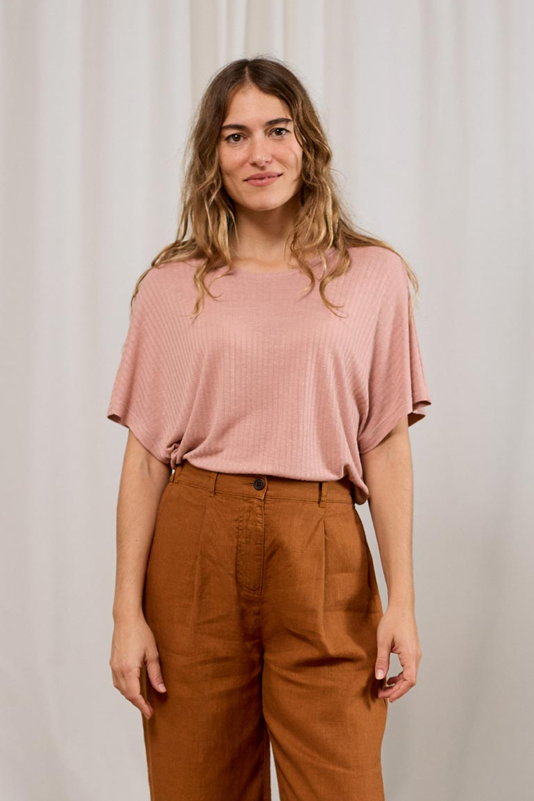 TWOTHIRDS Damen vegan Top Kawela Staubiges Rosa
