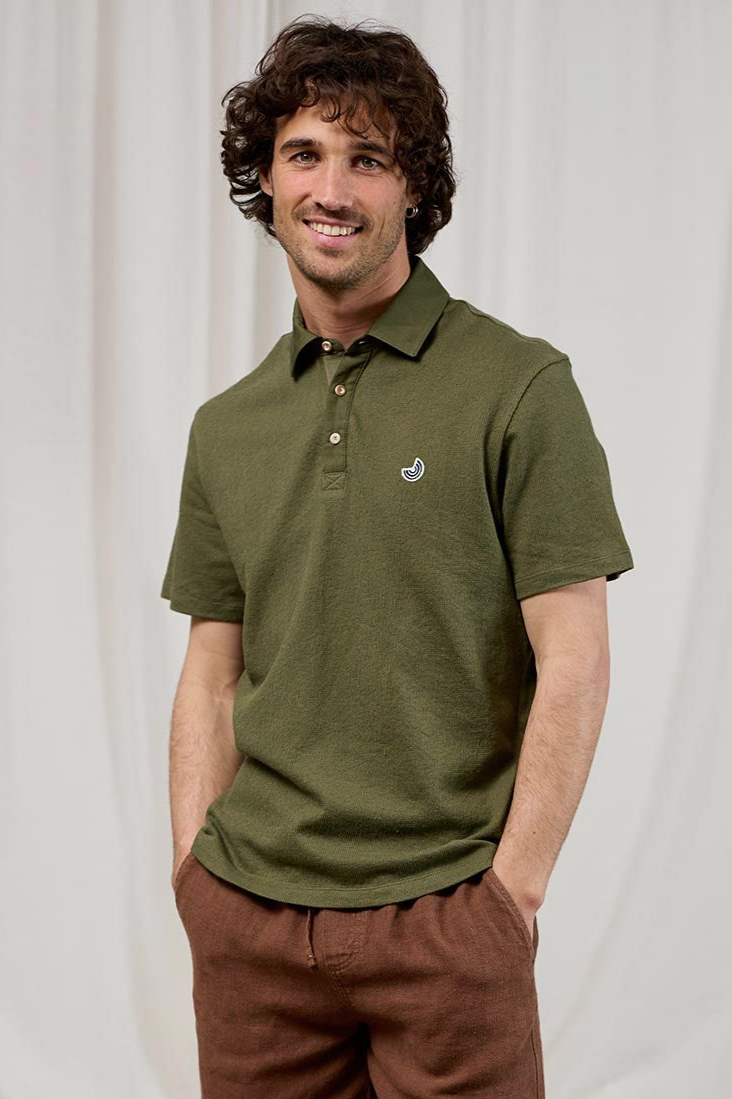 TWOTHIRDS Herren vegan Polohemd Kahuku EfeugrÃ¼n