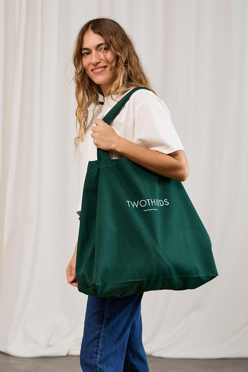 TWOTHIRDS womens vegan Tote Bag Twill Garden Green