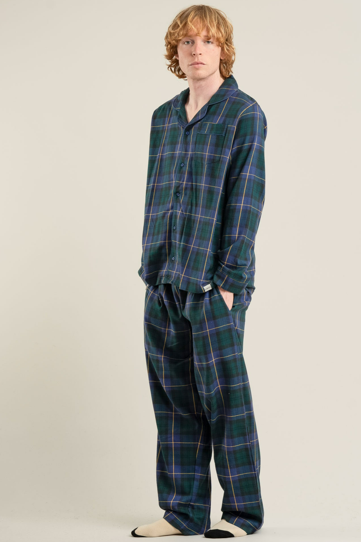 Image of KOMODO mannen vegan Pyjamaset Jim Jam Horloge Zwart