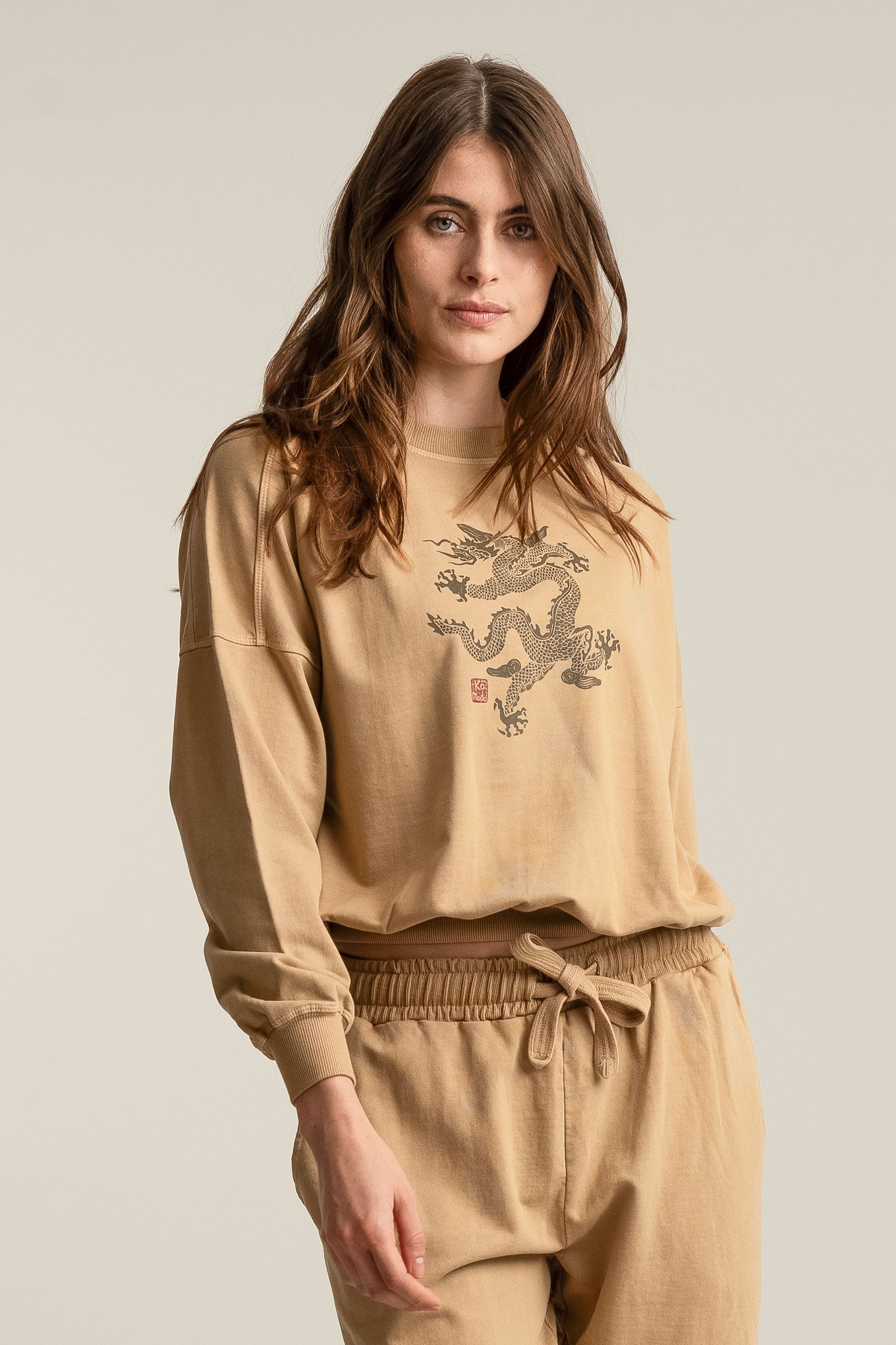 KOMODO Damen vegan Sweatshirt Drache Dawn Croissant