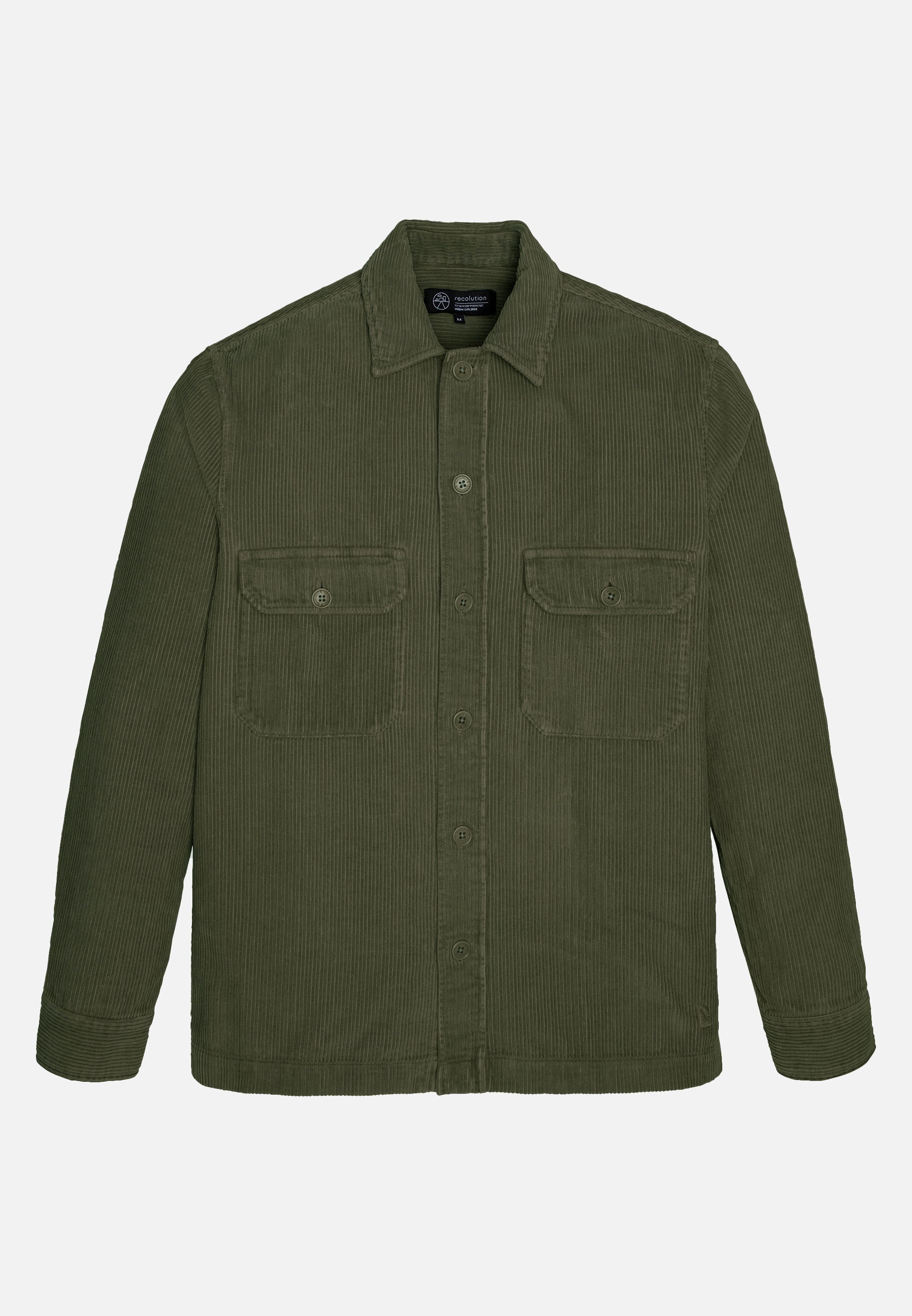 Recolution men vegan Overshirt Corduroy Albuca Olive