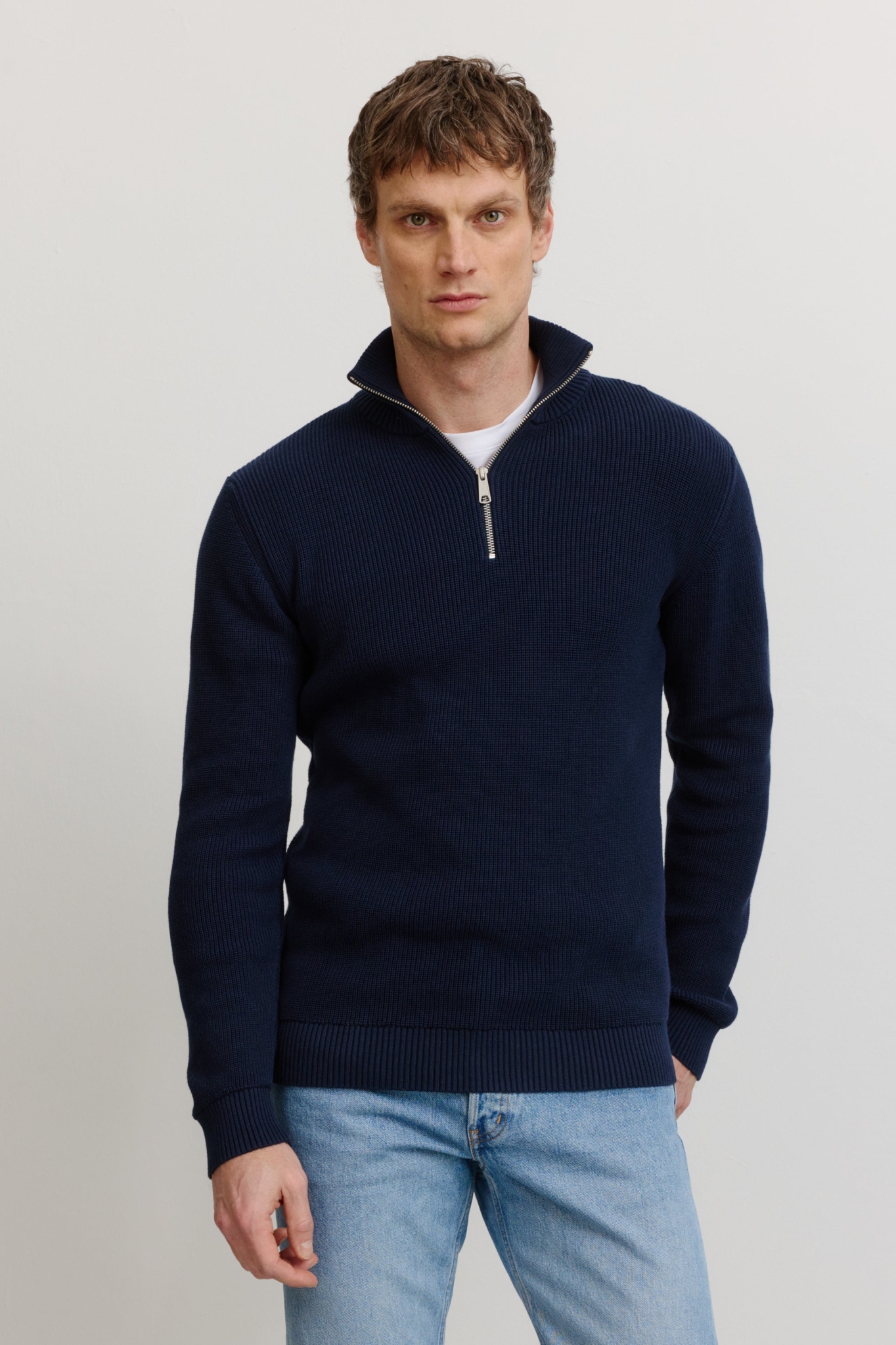 108355 - Recolution Herren vegan Pullover Stricken Helantium Dark Navy