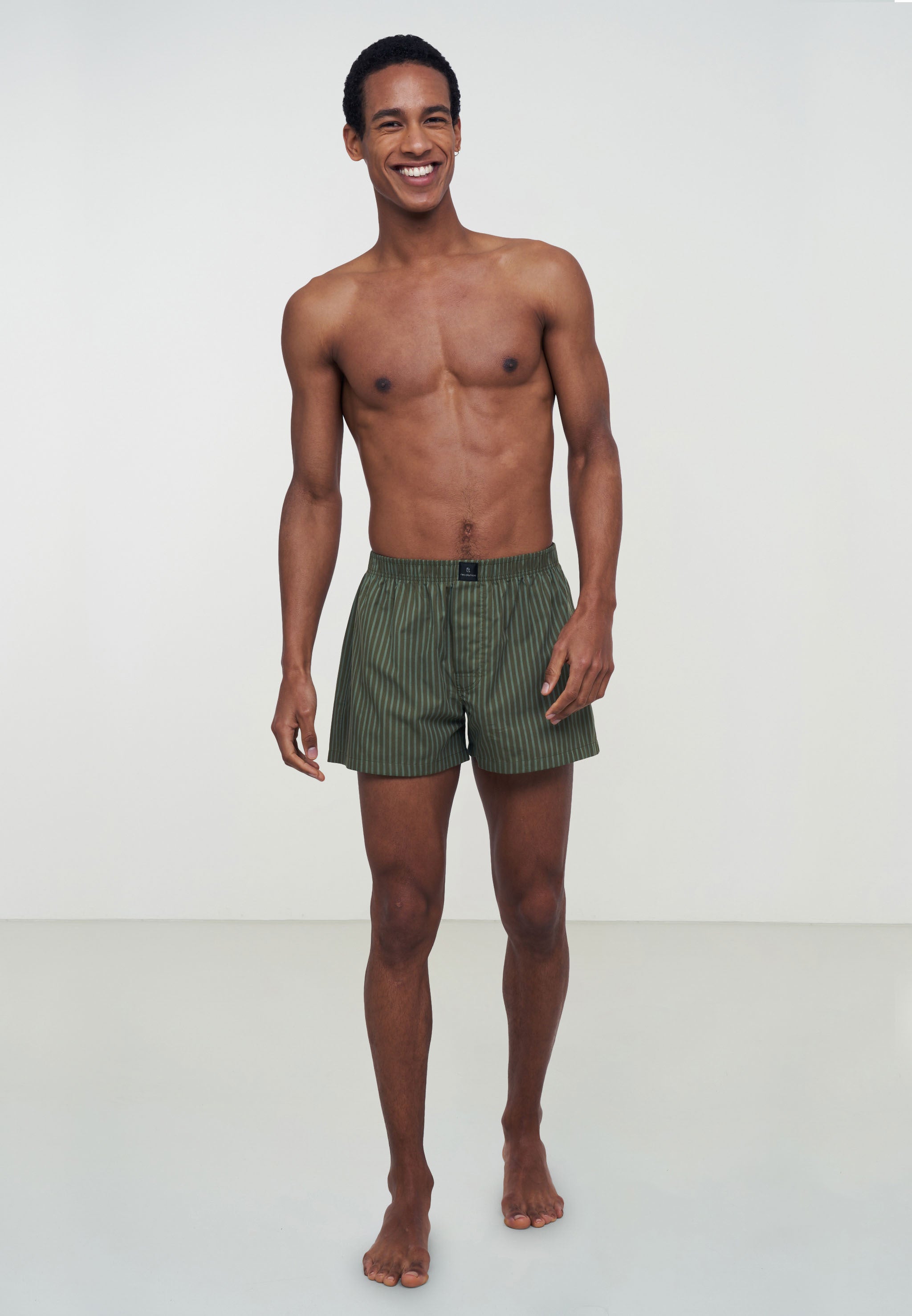 Recolution Boxershorts Amargo Stripes Dark Olive/Khaki