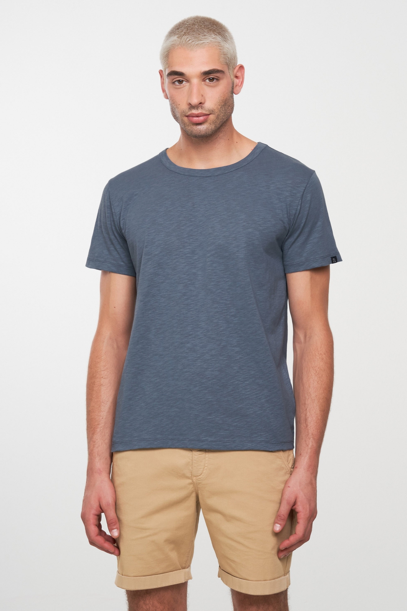 Recolution men vegan T-Shirt Bay Slub Dove Blue