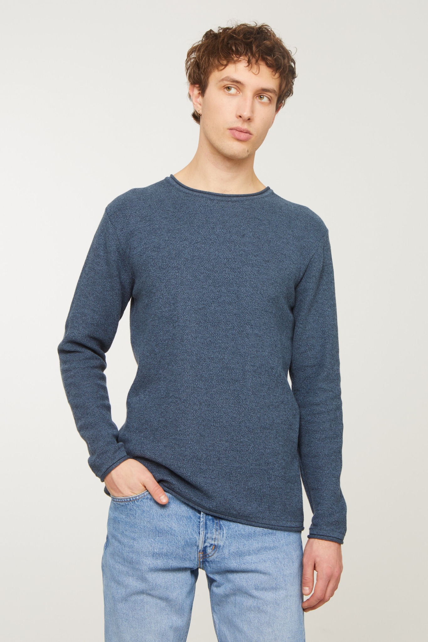 Recolution Herren vegan Pullover Eukalyptus Dunkel Arktisch Blau