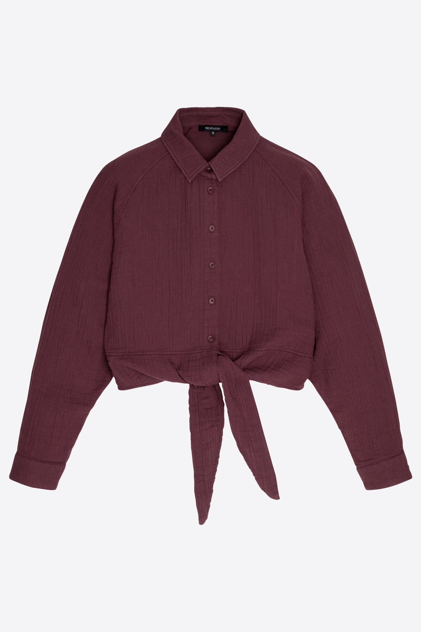 Image of Recolution dames vegan Blouse Vanille Donker Pruim