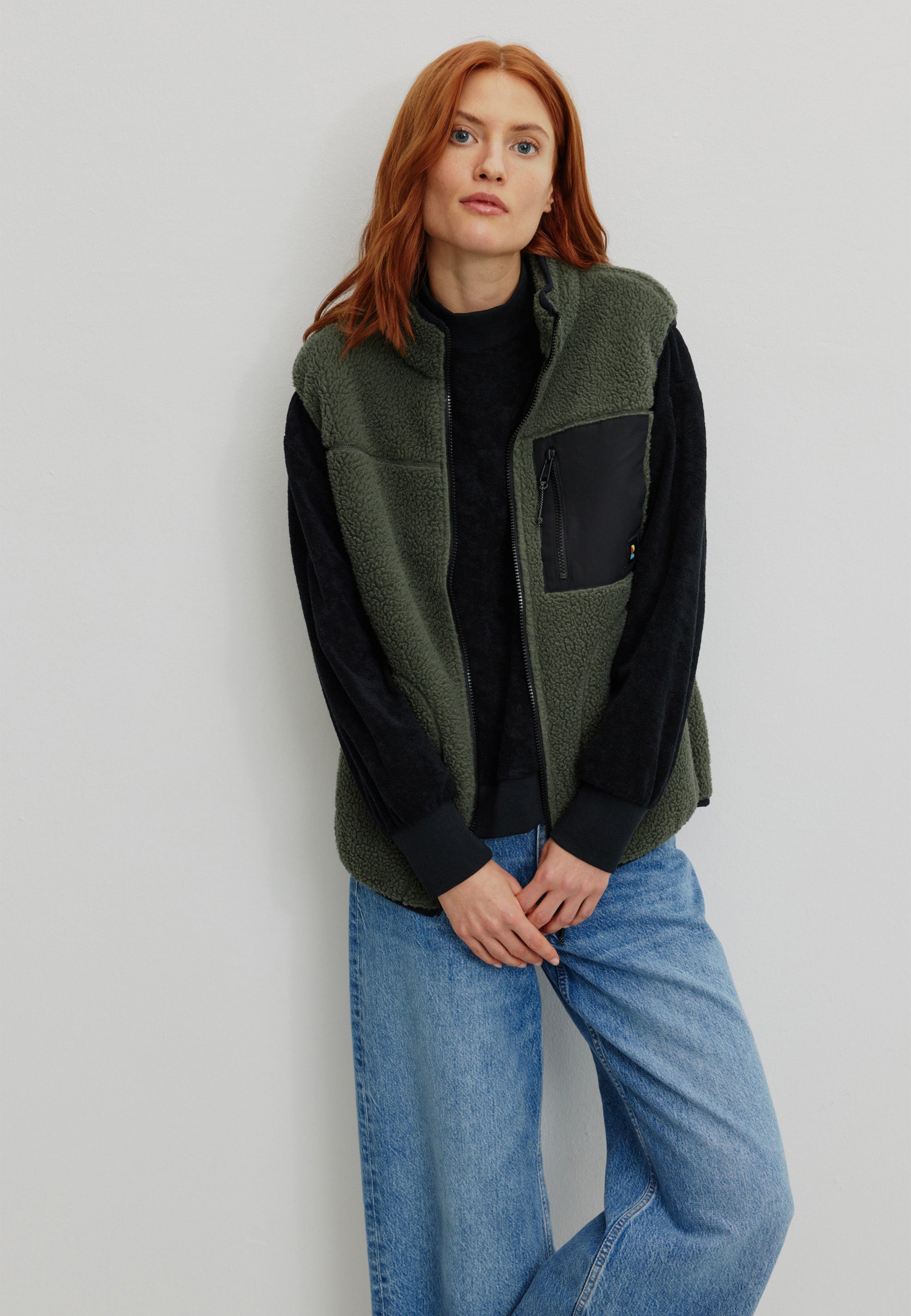 Recolution womens vegan Vest Bonsai Dark Khaki
