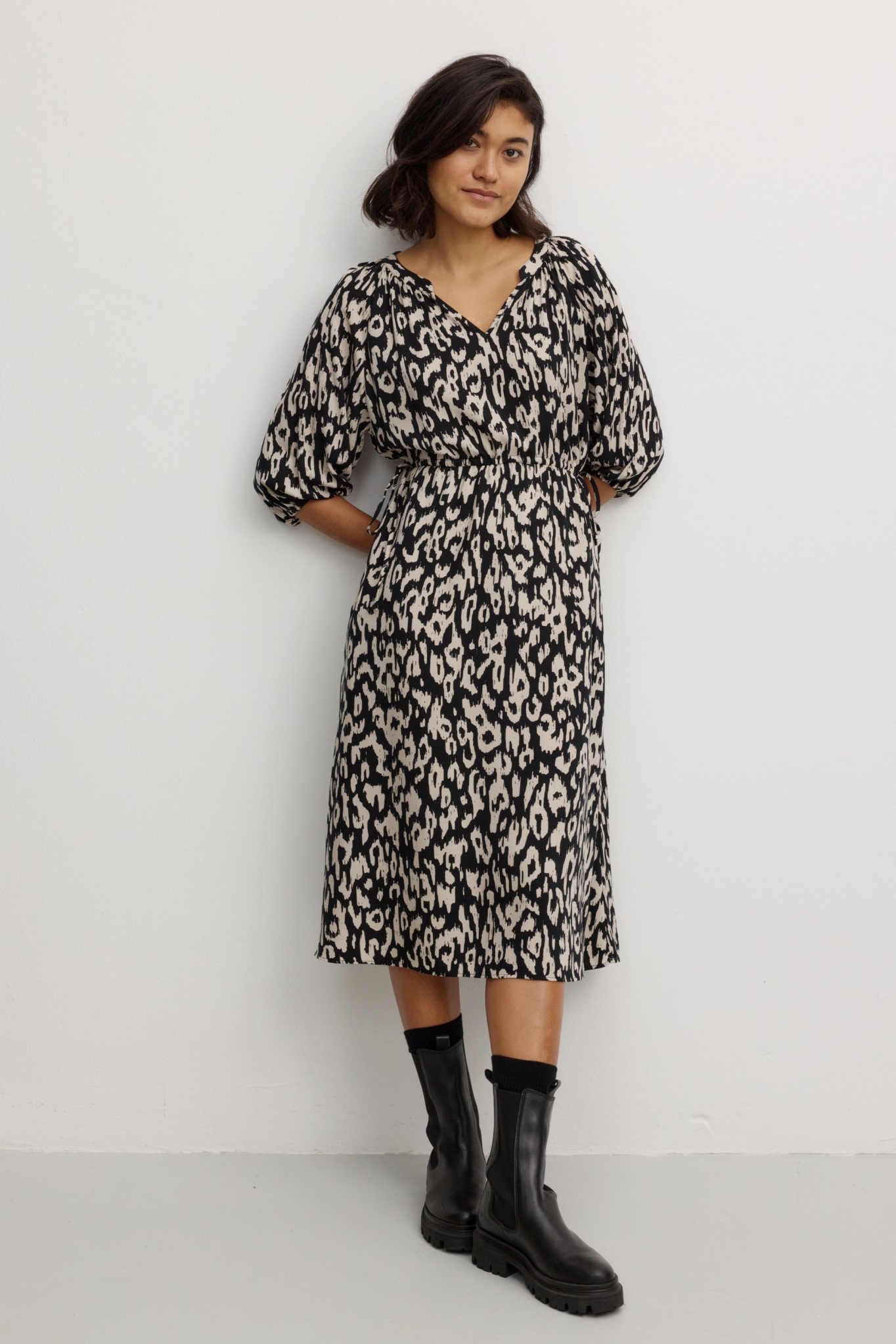 Image of Recolution dames vegan Jurk Nemesia Blot Zwart
