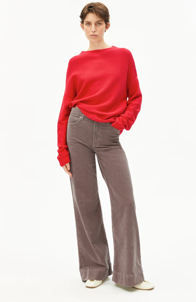 ARMEDANGELS womens vegan Sweater Merinaa Candy Apple Red