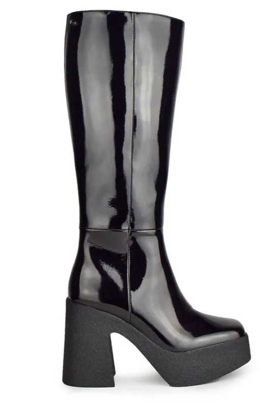 108881 - Damen vegan Stiefel Clarissa Schwarz Lack