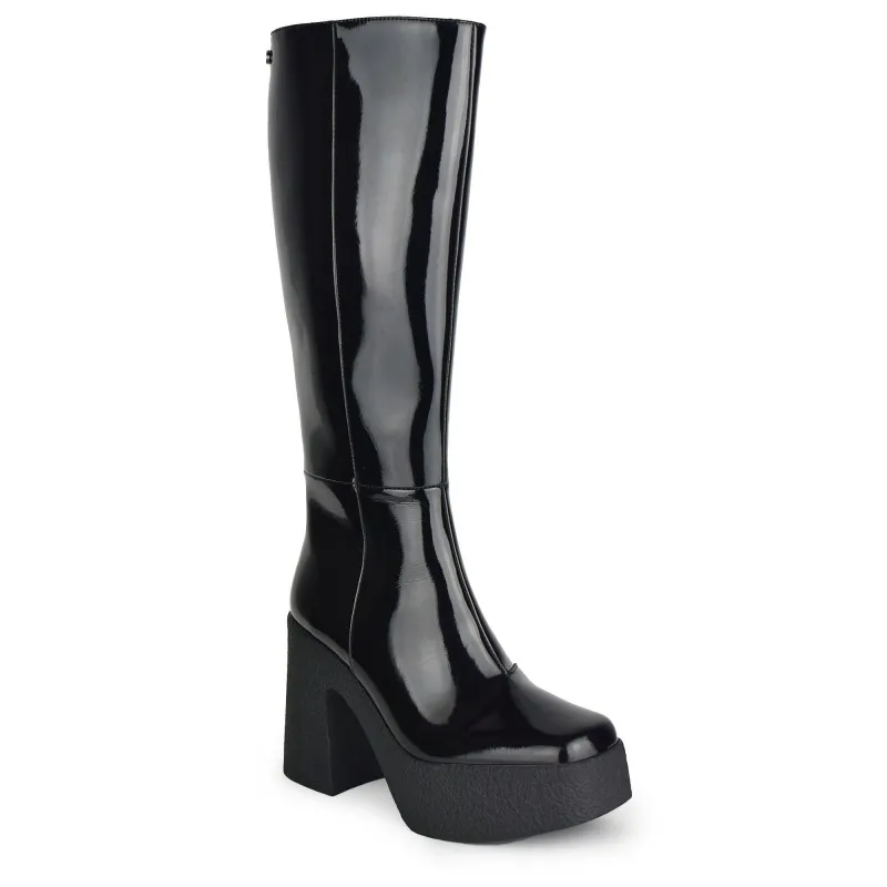 108881 - Damen vegan Stiefel Clarissa Schwarz Lack 108881 - Damen vegan Stiefel Clarissa Schwarz Lack