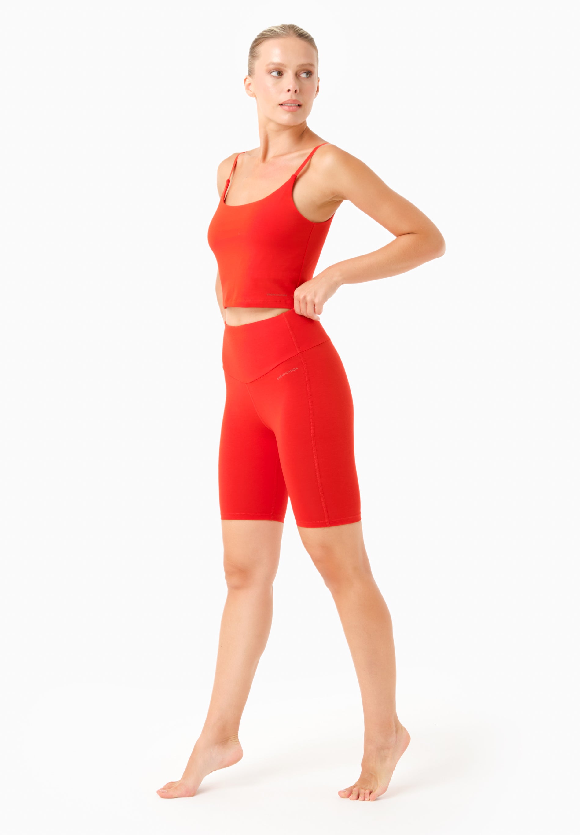 ORGANICATION womens vegan Crop Top Tarra Red Hot