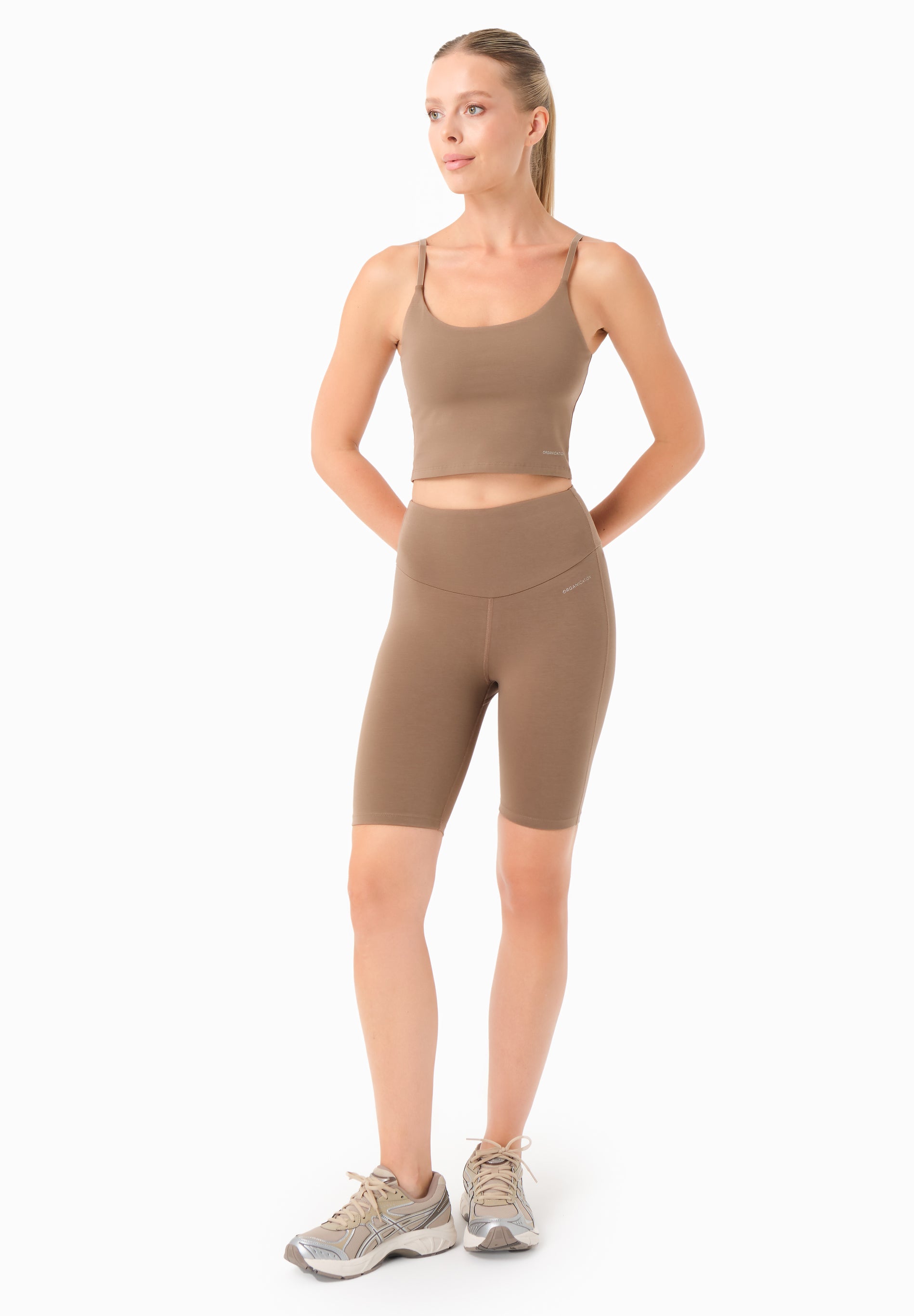 ORGANICATION womens vegan Crop Top Tarra Gravel