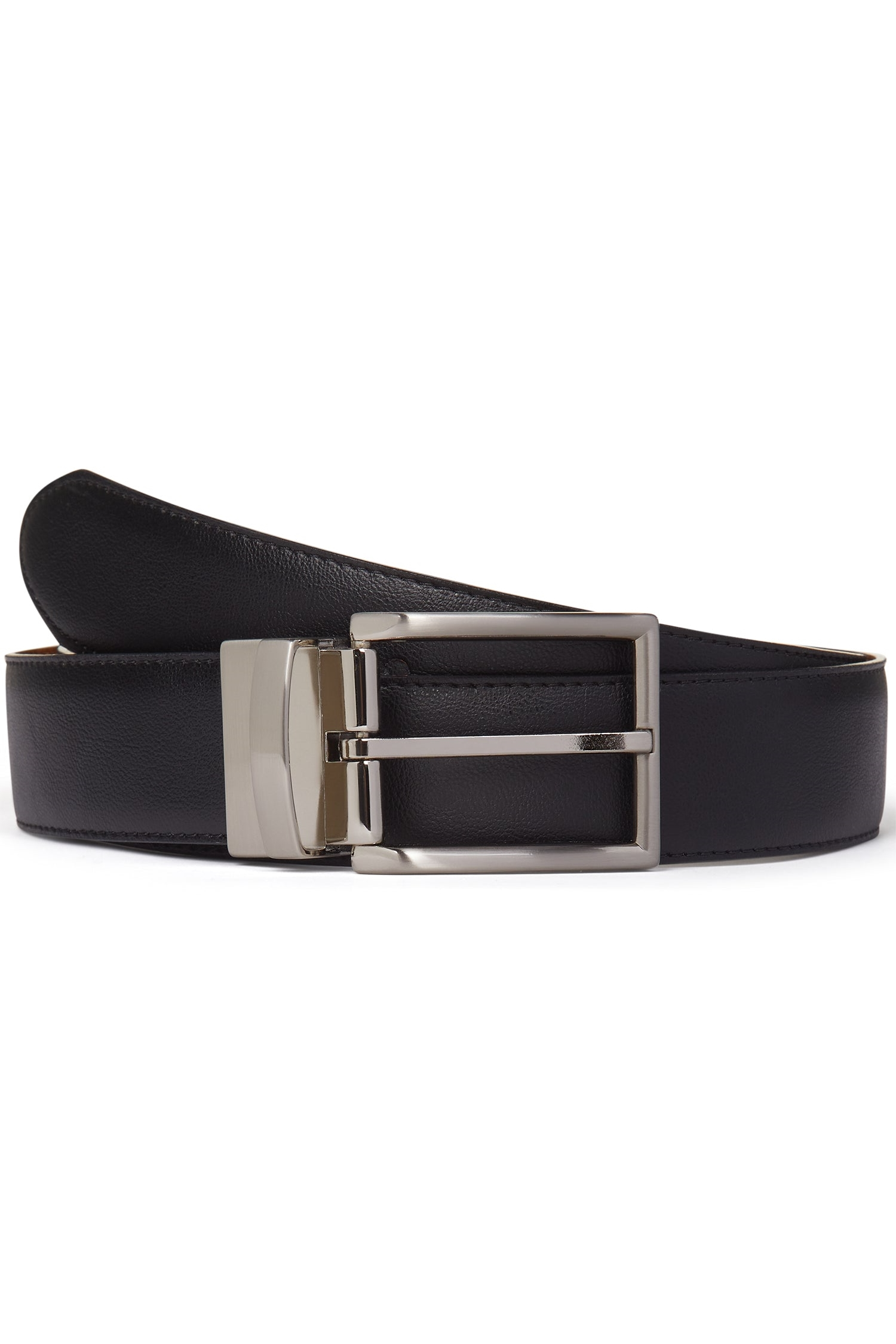 Image of Will's Vegan Store dames vegan Damesriem 3,5 Cm, Omkeerbaar, Zwart/Bruin