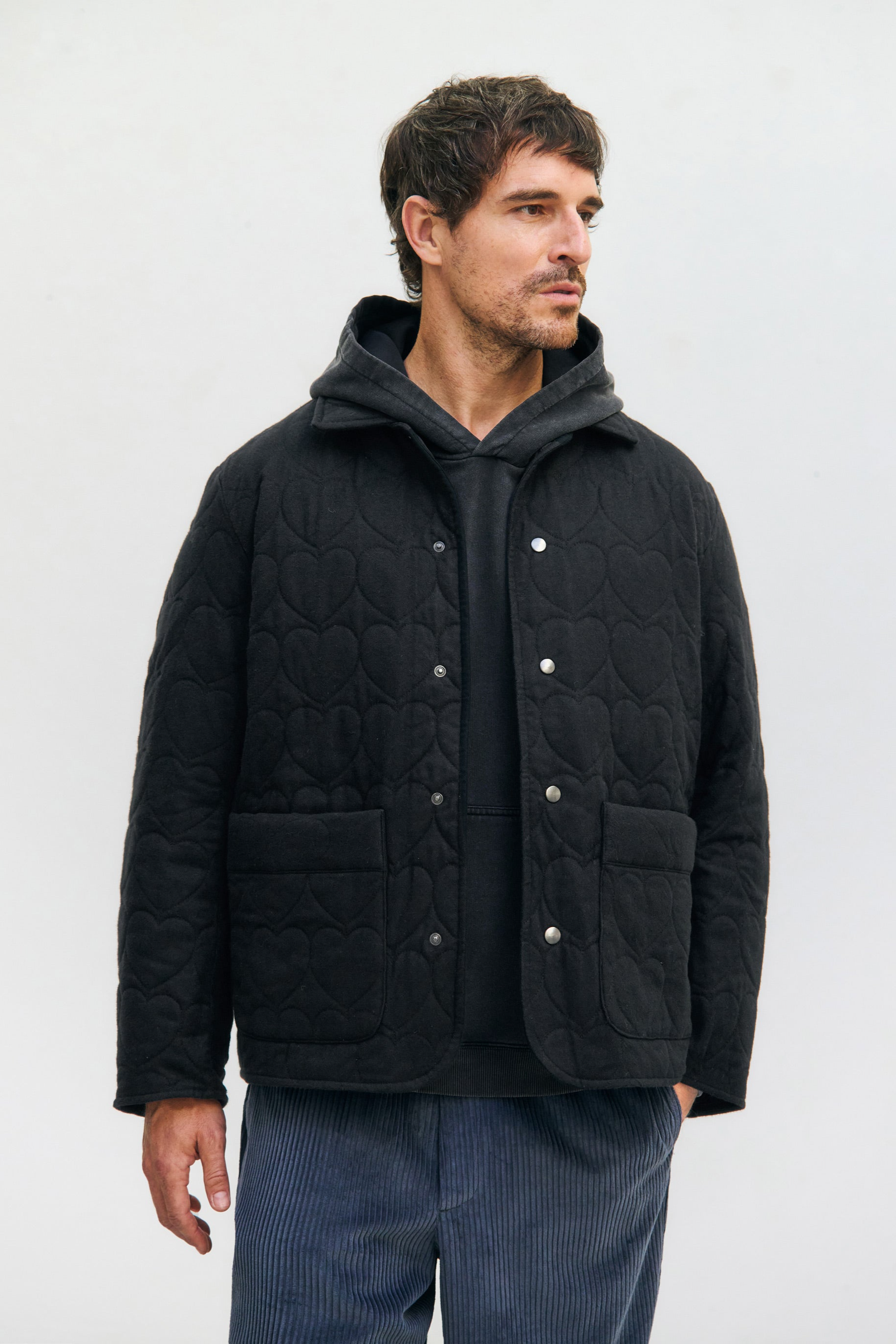 Image of Rotholz mannen vegan Jas Flanel Gewatteerd Zwart