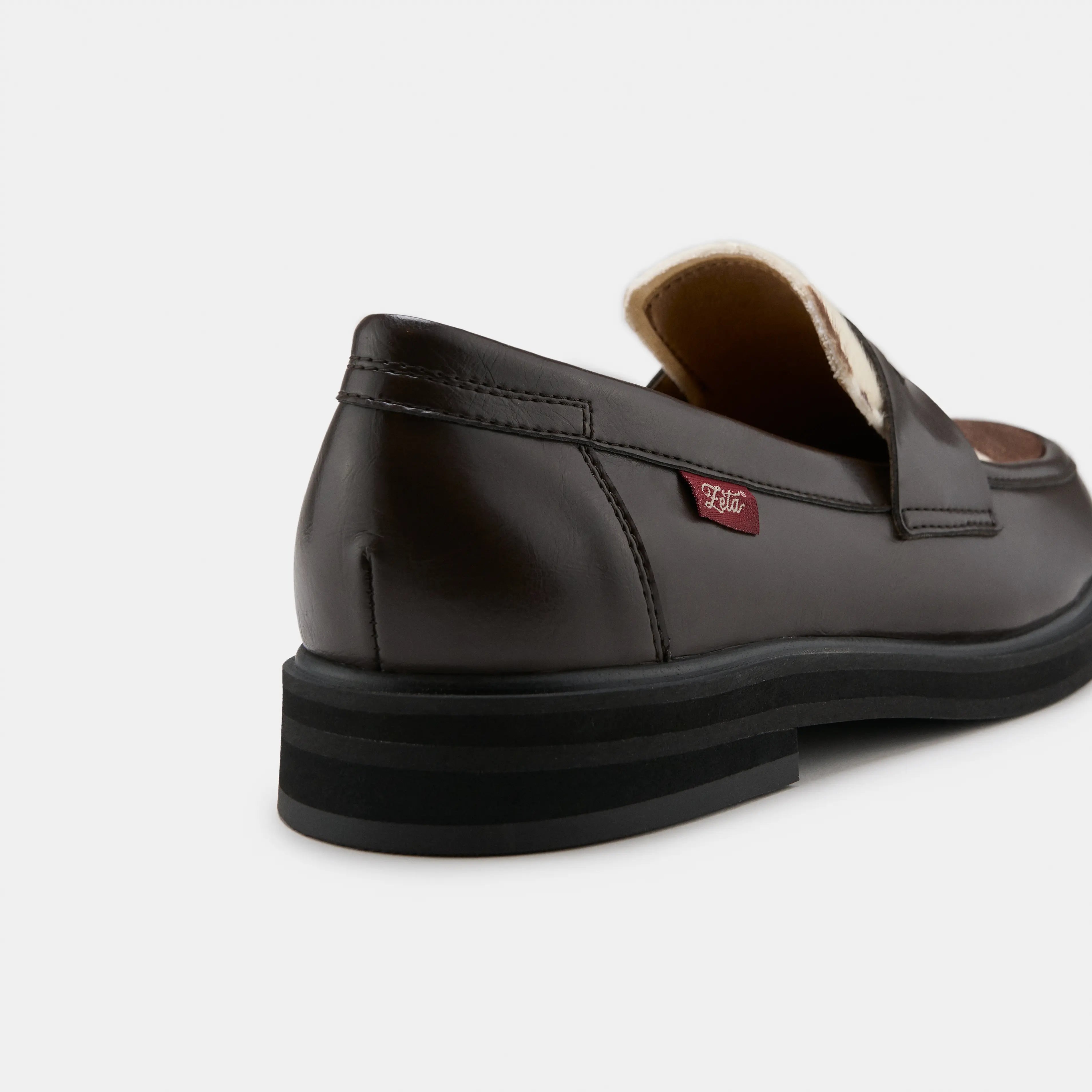 Zèta Loafers Unisex Douro Koe Print Bruin/Wit