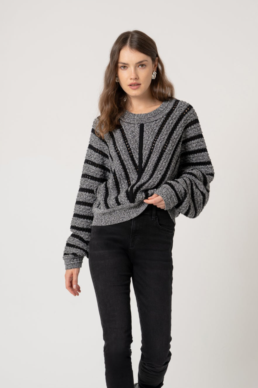 Image of LOVJOI dames vegan Trui Elondra Zwart Melange