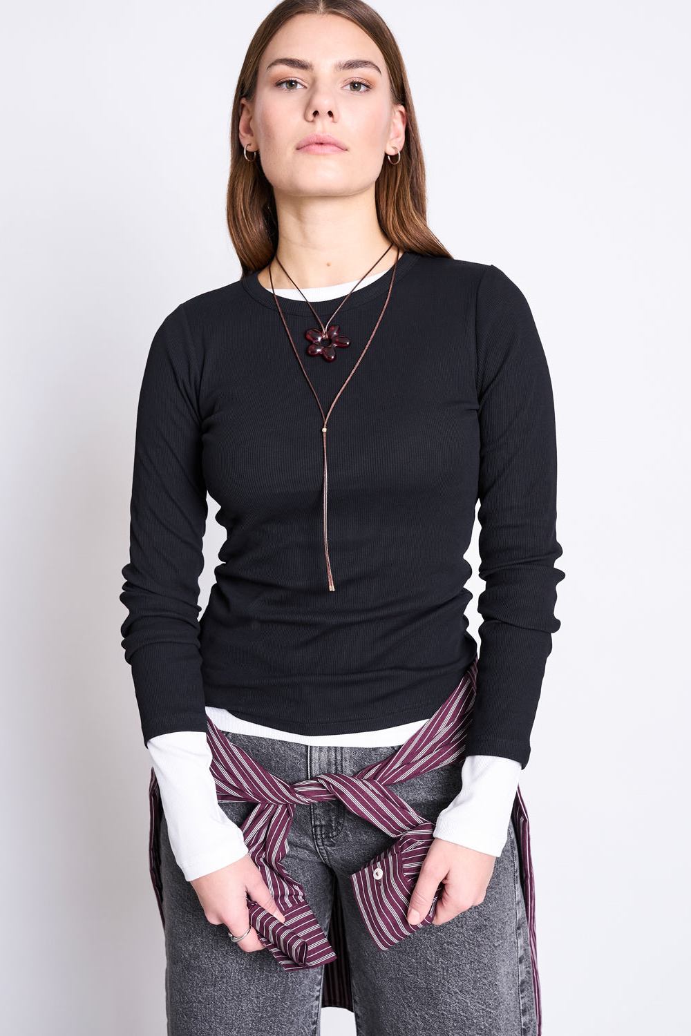 Image of JAN 'N JUNE dames vegan Lange Mouwen Rib Rava Zwart