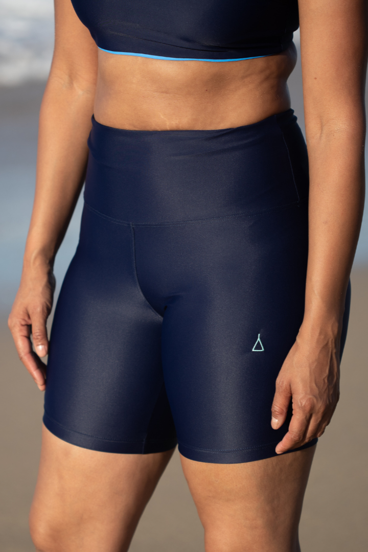 Image of Inaska dames vegan Shorts Hoge Taille Radler Chill Donkerblauw