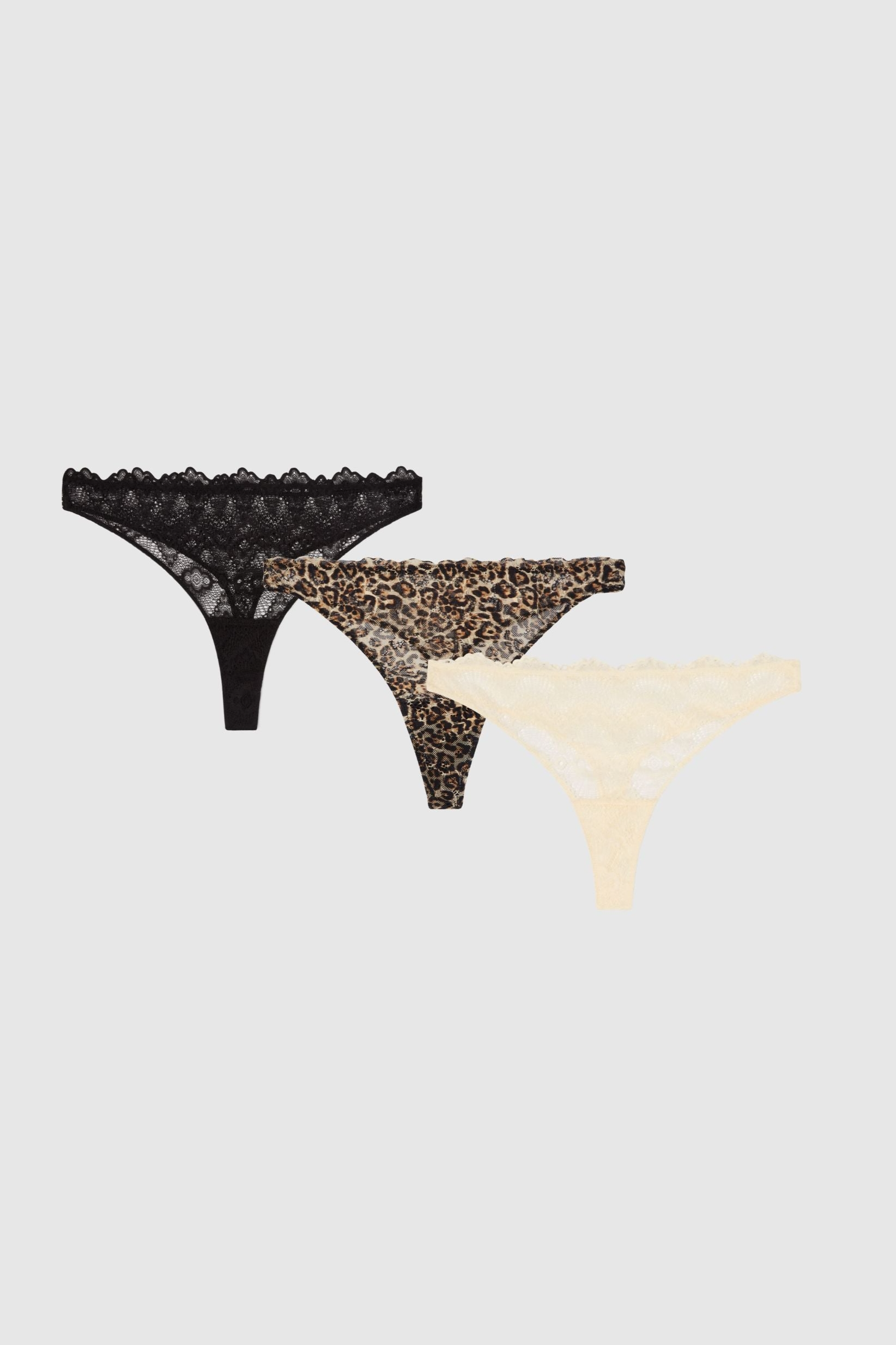 Image of Understatement dames vegan Multipack 3x String Kant Multicolor