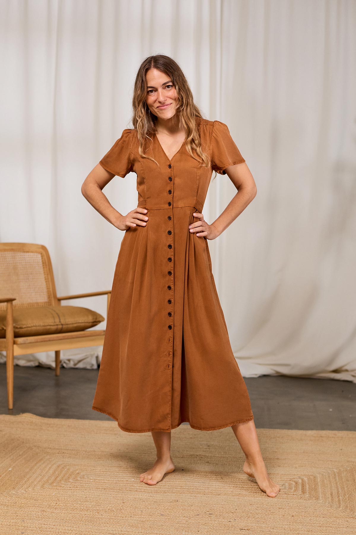 TWOTHIRDS Damen vegan Kleid Tahay Umber Brown