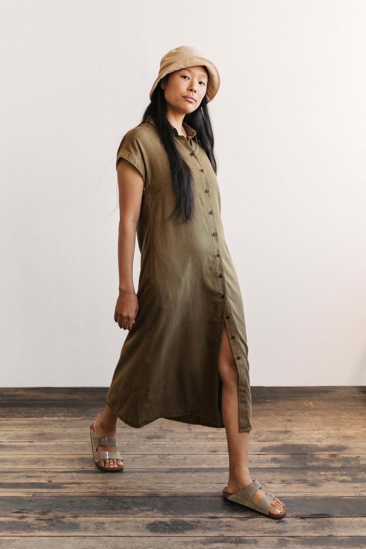 TWOTHIRDS Damen vegan Kleid Takamaka Olive