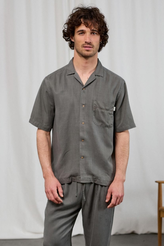 TWOTHIRDS Herren vegan Hemd Bredenfelde Gunmetal Grau