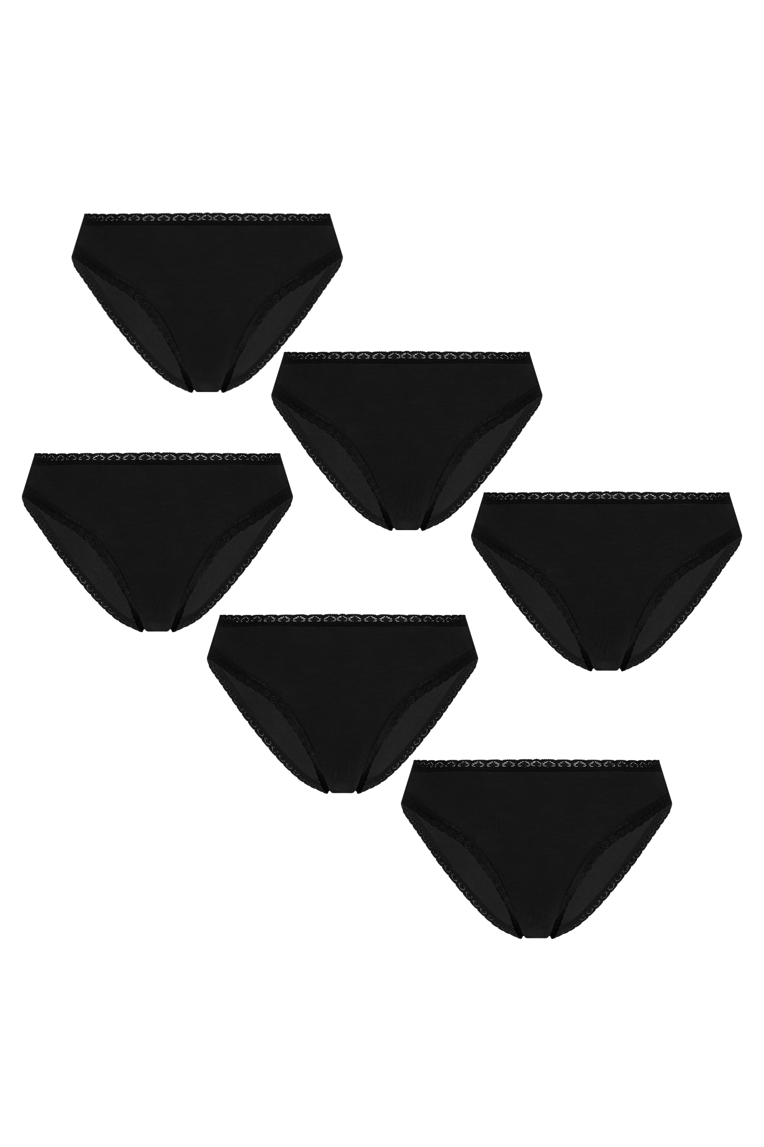 Image of Albero Natur dames vegan Multipack 6x Slips Zwart