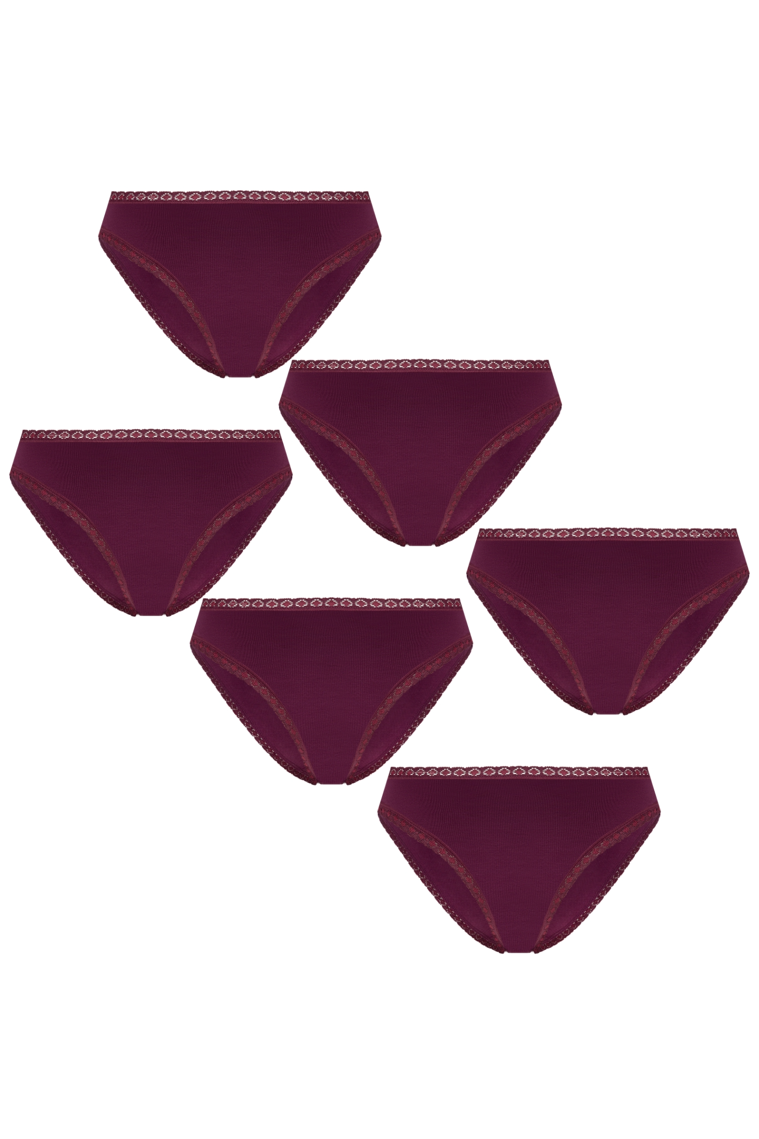 Image of Albero Natur dames vegan Multipack 6x Slips Aubergine