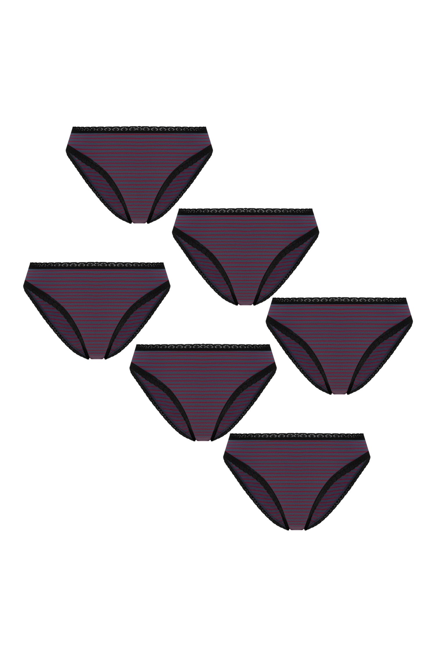 Image of Albero Natur dames vegan Multipack 6x Slips Indigo Rood