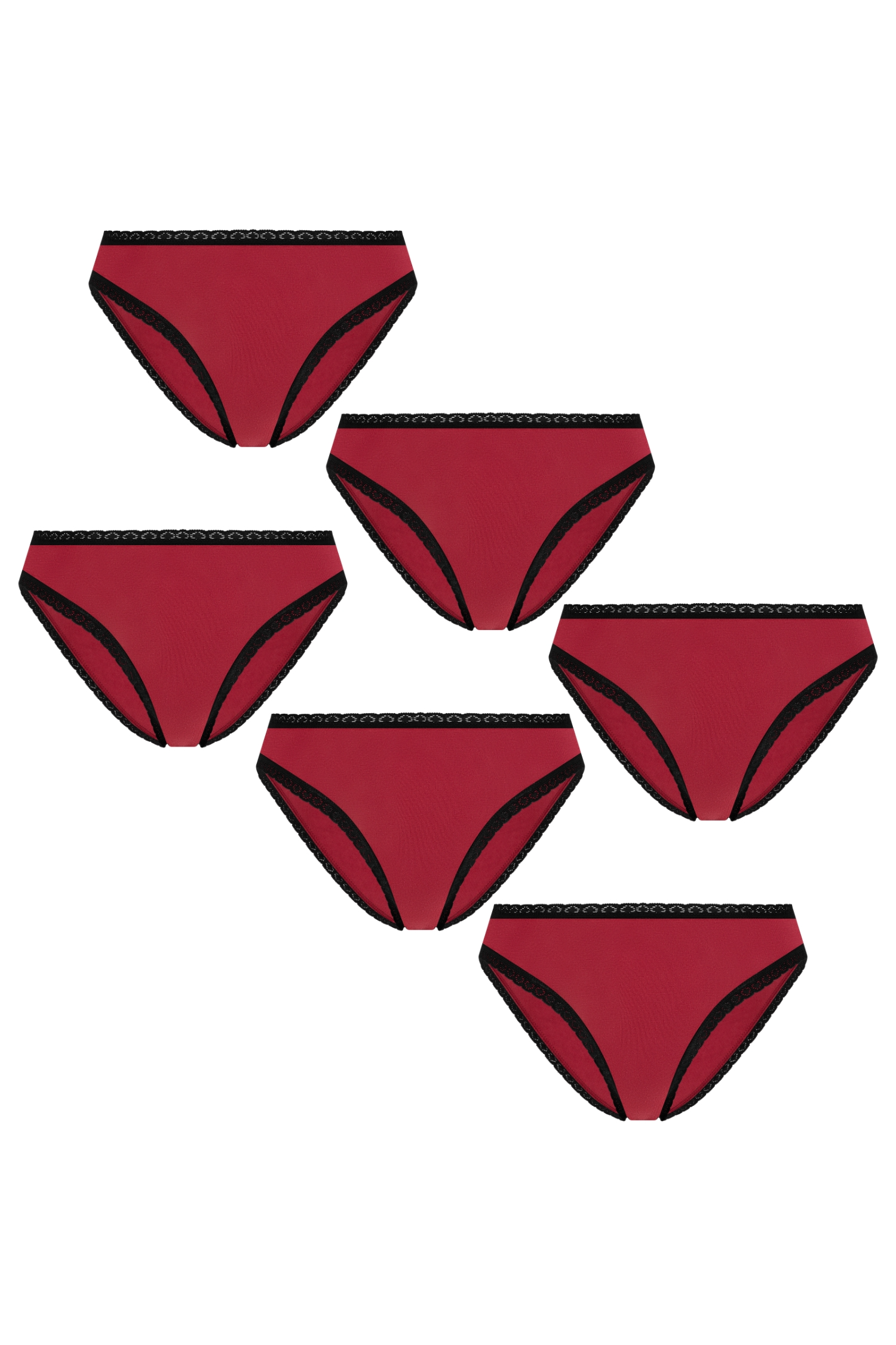 109253 - Damen vegan Multipack 6x Slips Tibet Rot