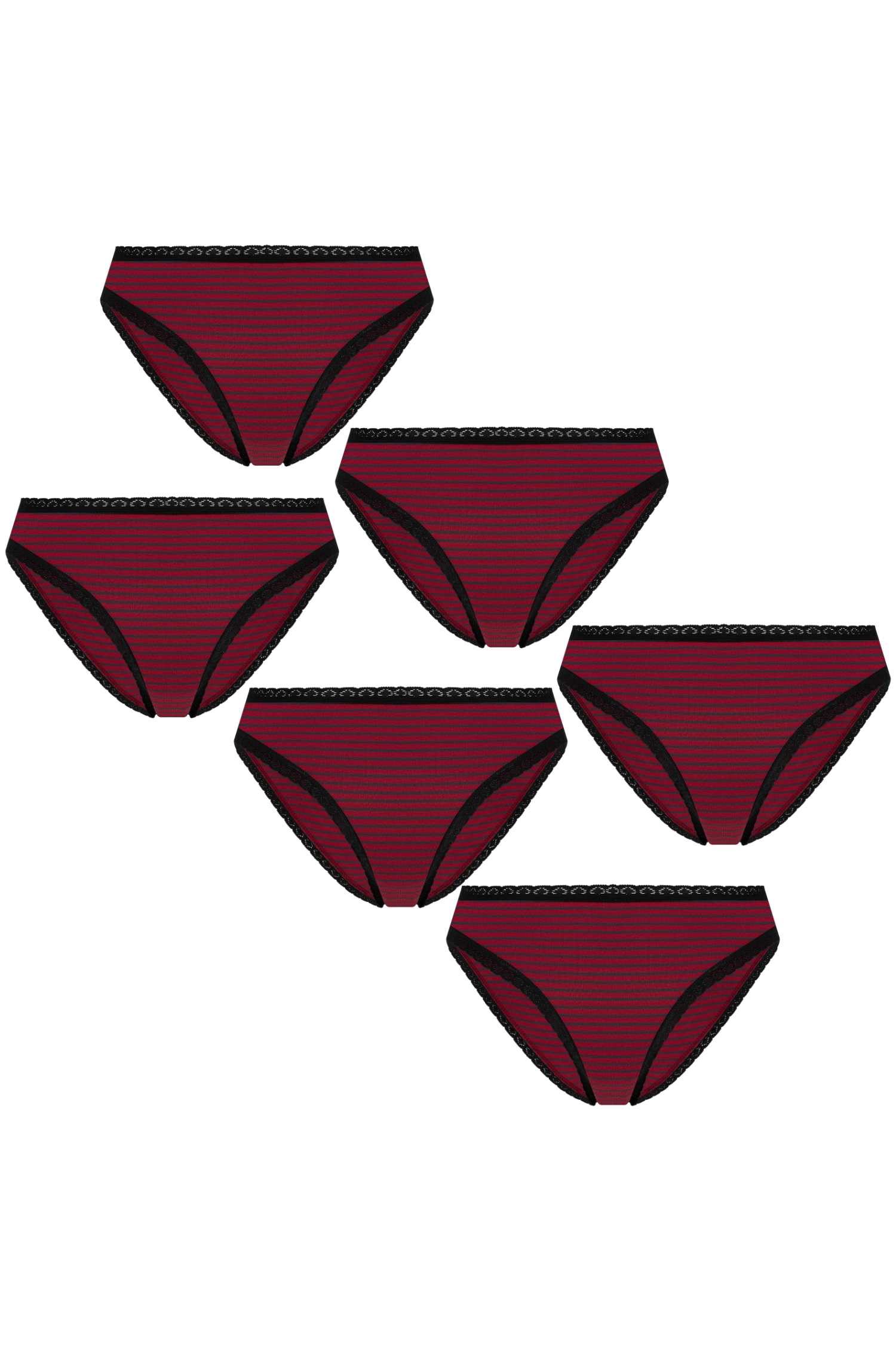 Image of Albero Natur dames vegan Multipack 6x Slips Tibetaans Rood En Marineblauw