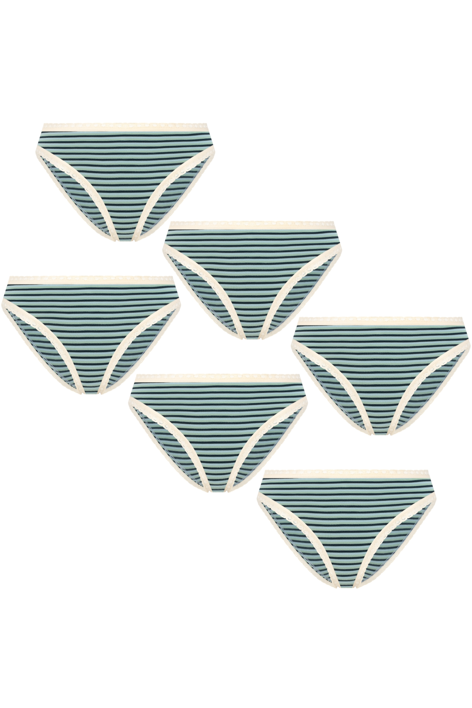 Image of Albero Natur dames vegan Multipack 6x Slips Agave En Marineblauw