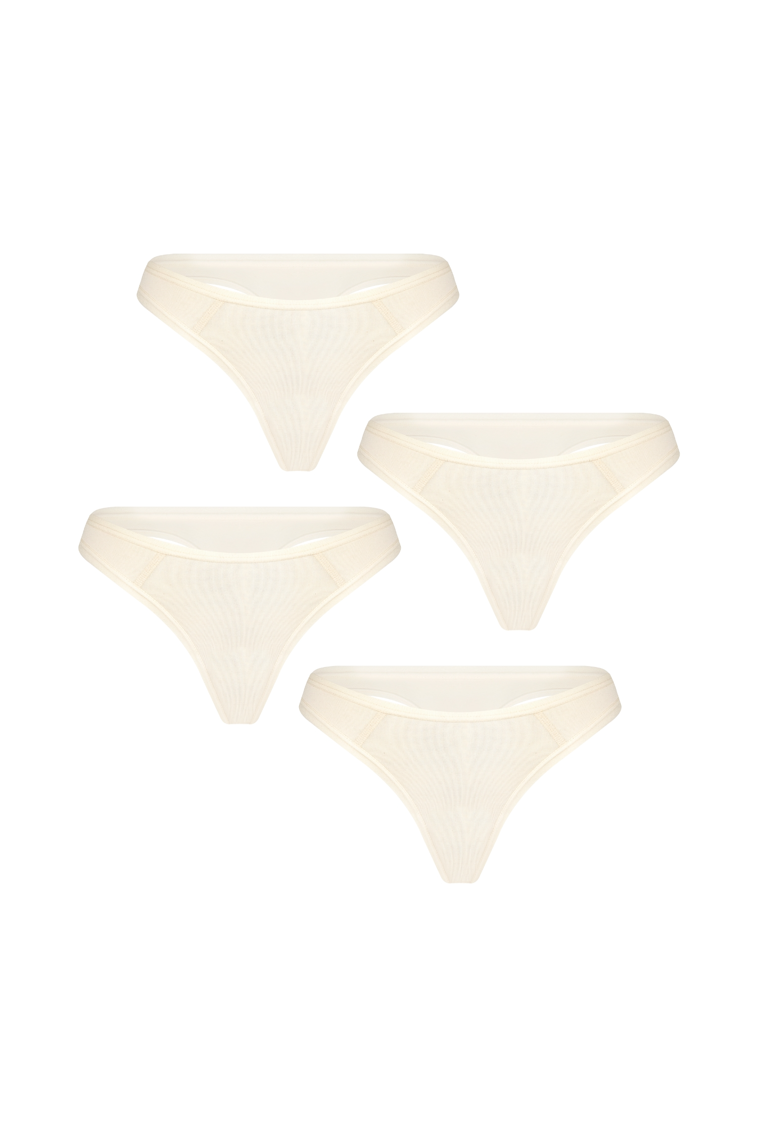 Albero Natur womens vegan Multipack 4x Thong Natural
