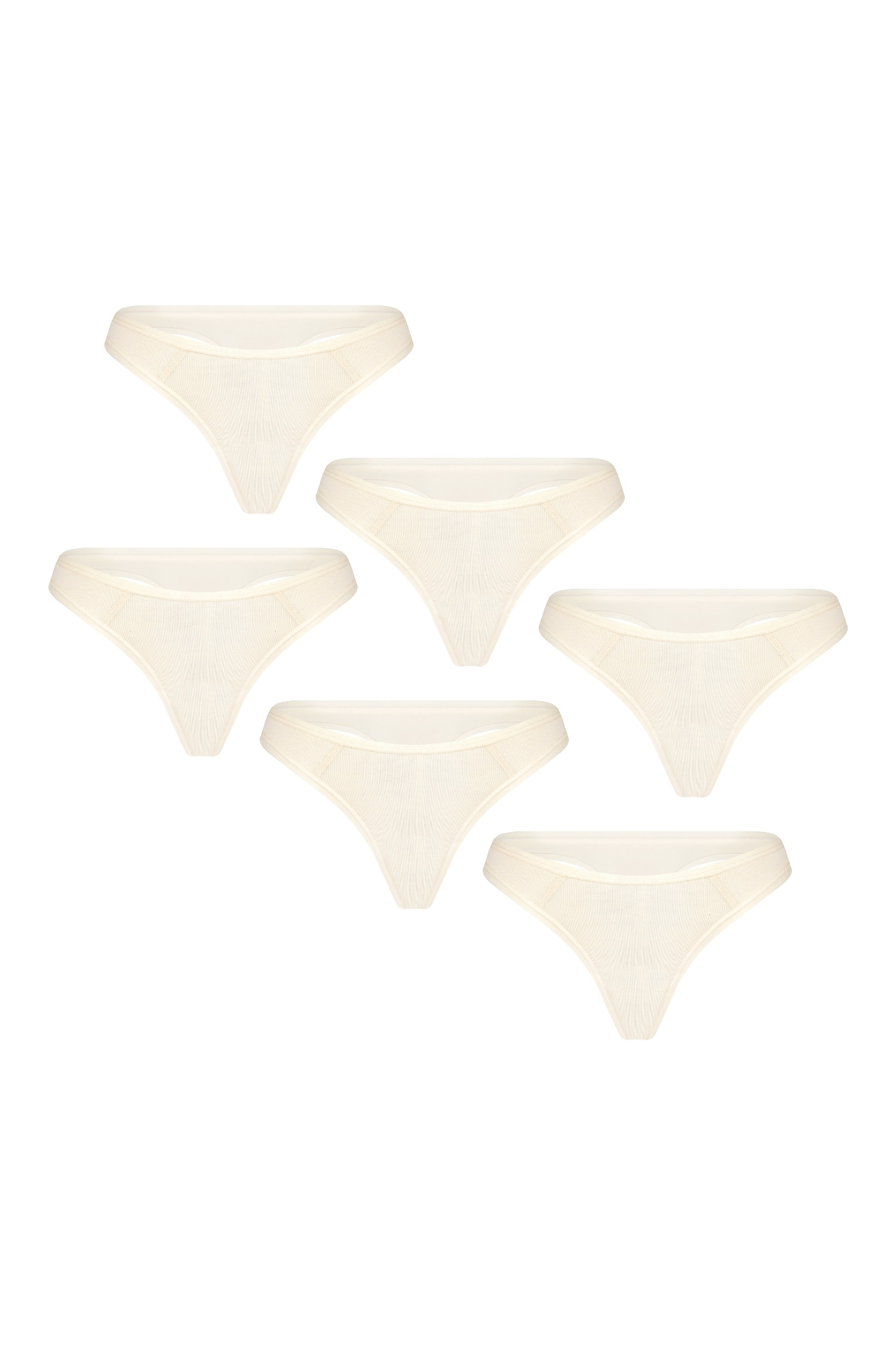 Albero Natur womens vegan Multipack 6x Thong Natural