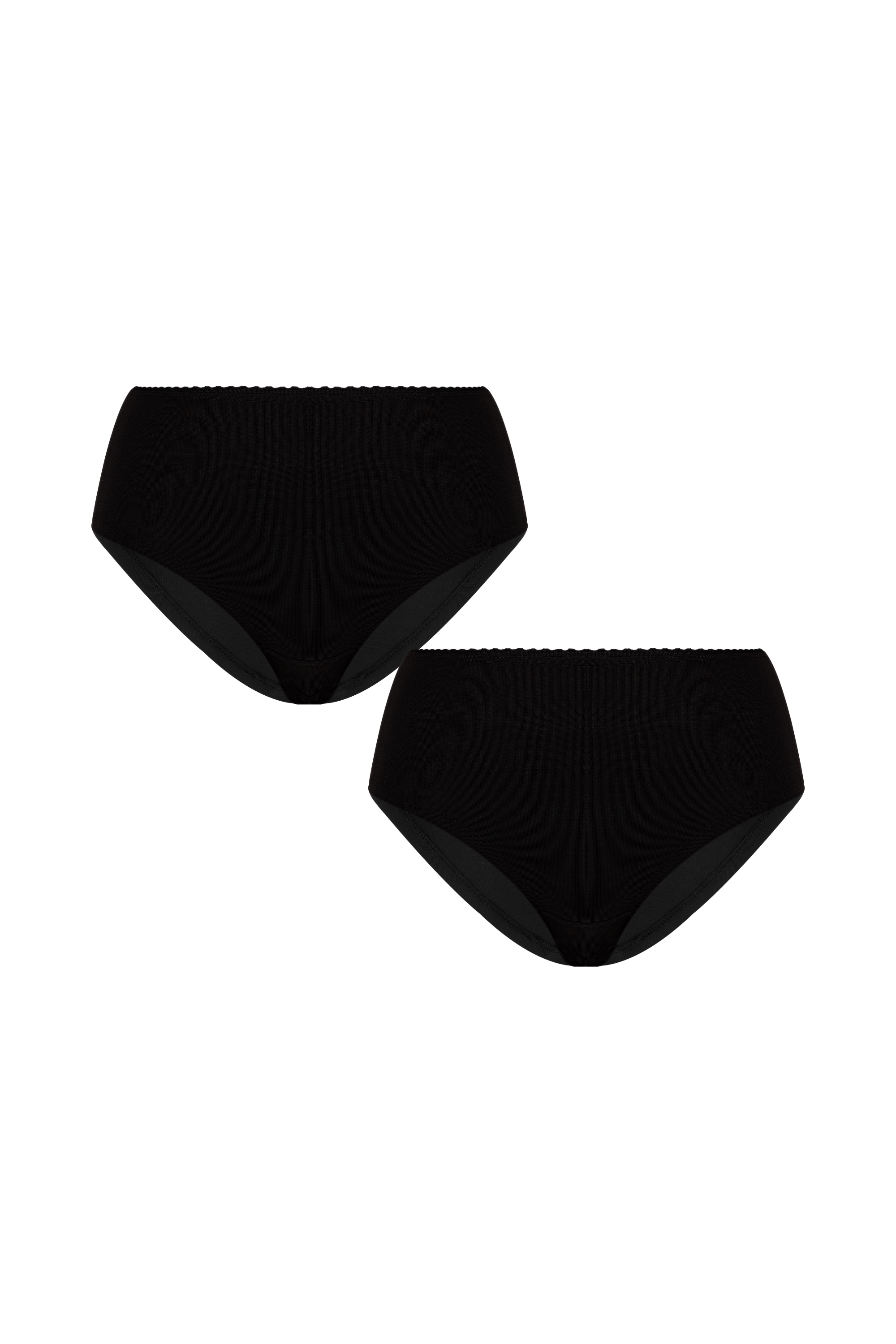 Albero Natur Damen vegan Multipack 2x Slips Mit Zarter Spitze Schwarz