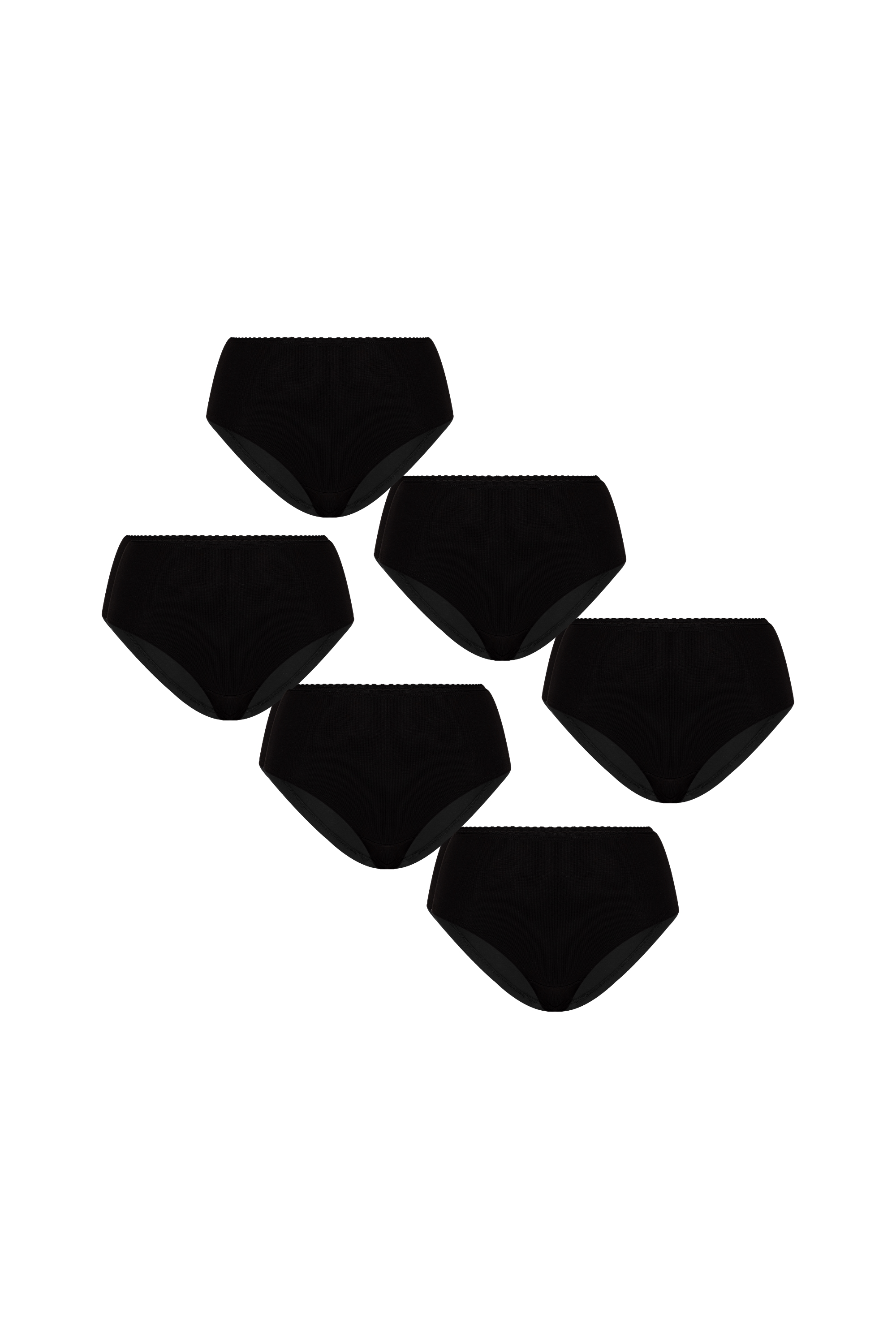 Image of Albero Natur dames vegan Multipack 6x Slips Met Delicate Kant Zwart